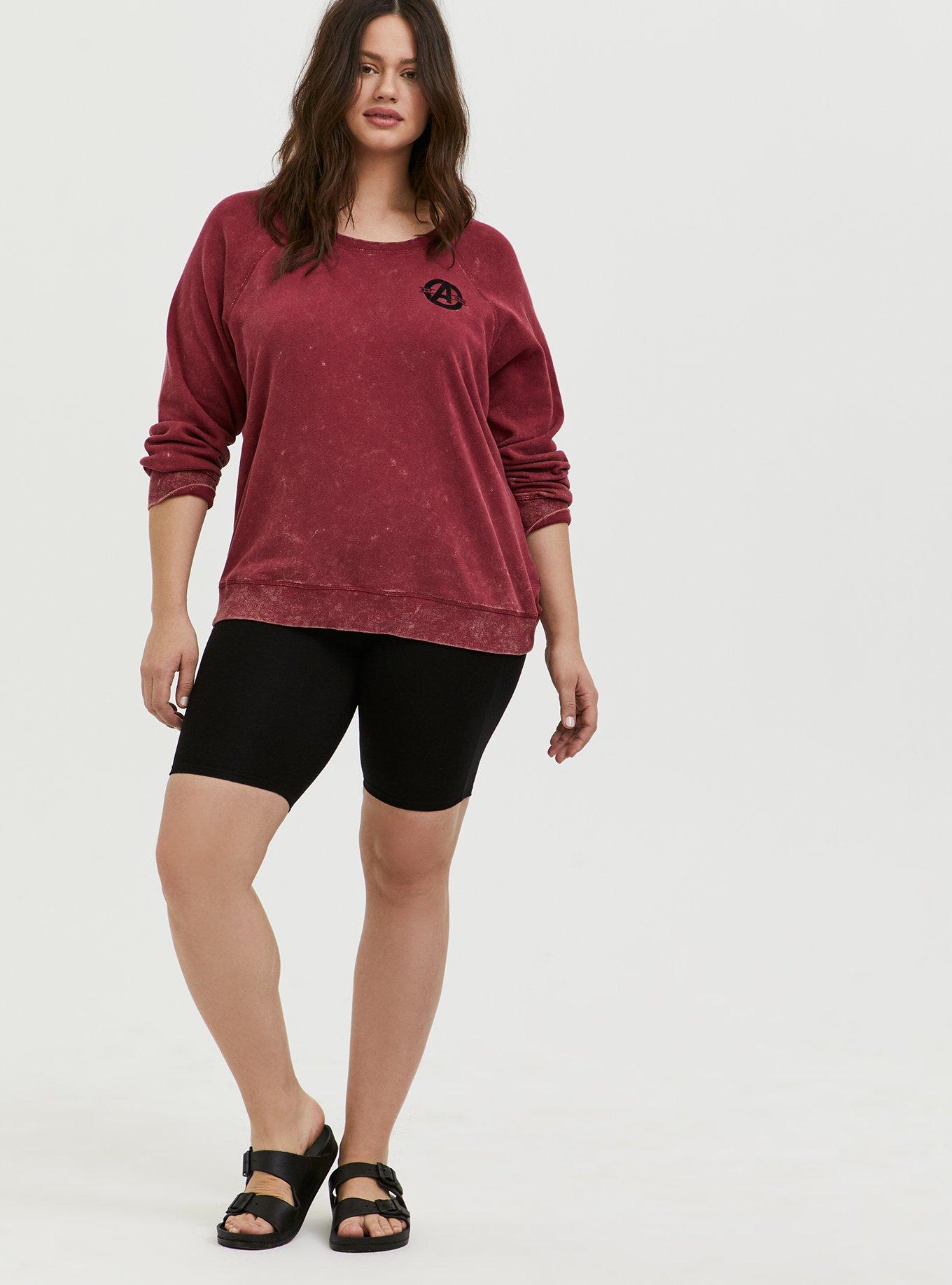 Her Universe Marvel Avengers Red Mineral Wash Crew Sweatshirt , TIBETAN RED, alternate
