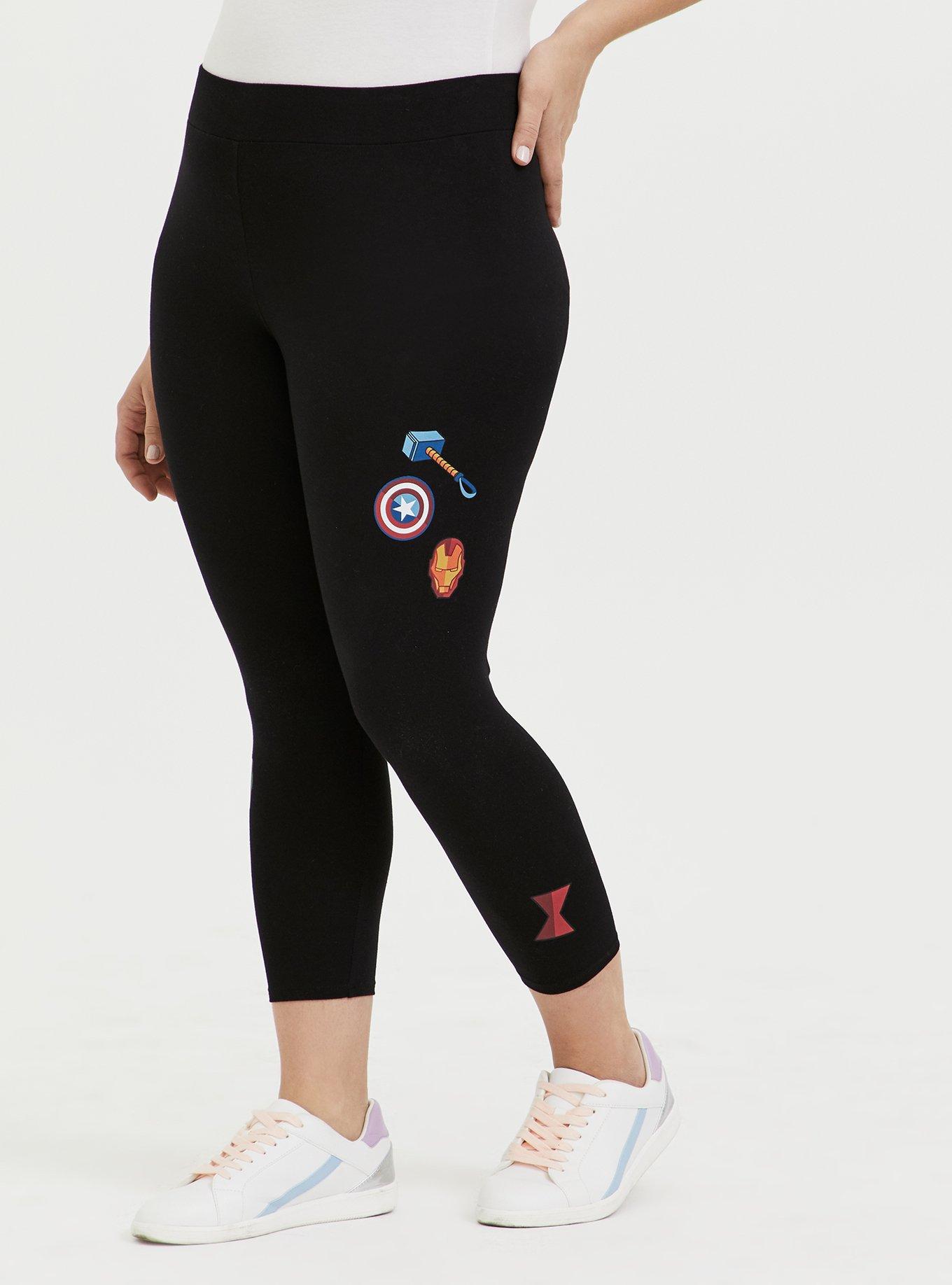 Plus Size Her Universe Marvel Avengers Icons Black Crop Legging, DEEP BLACK, alternate