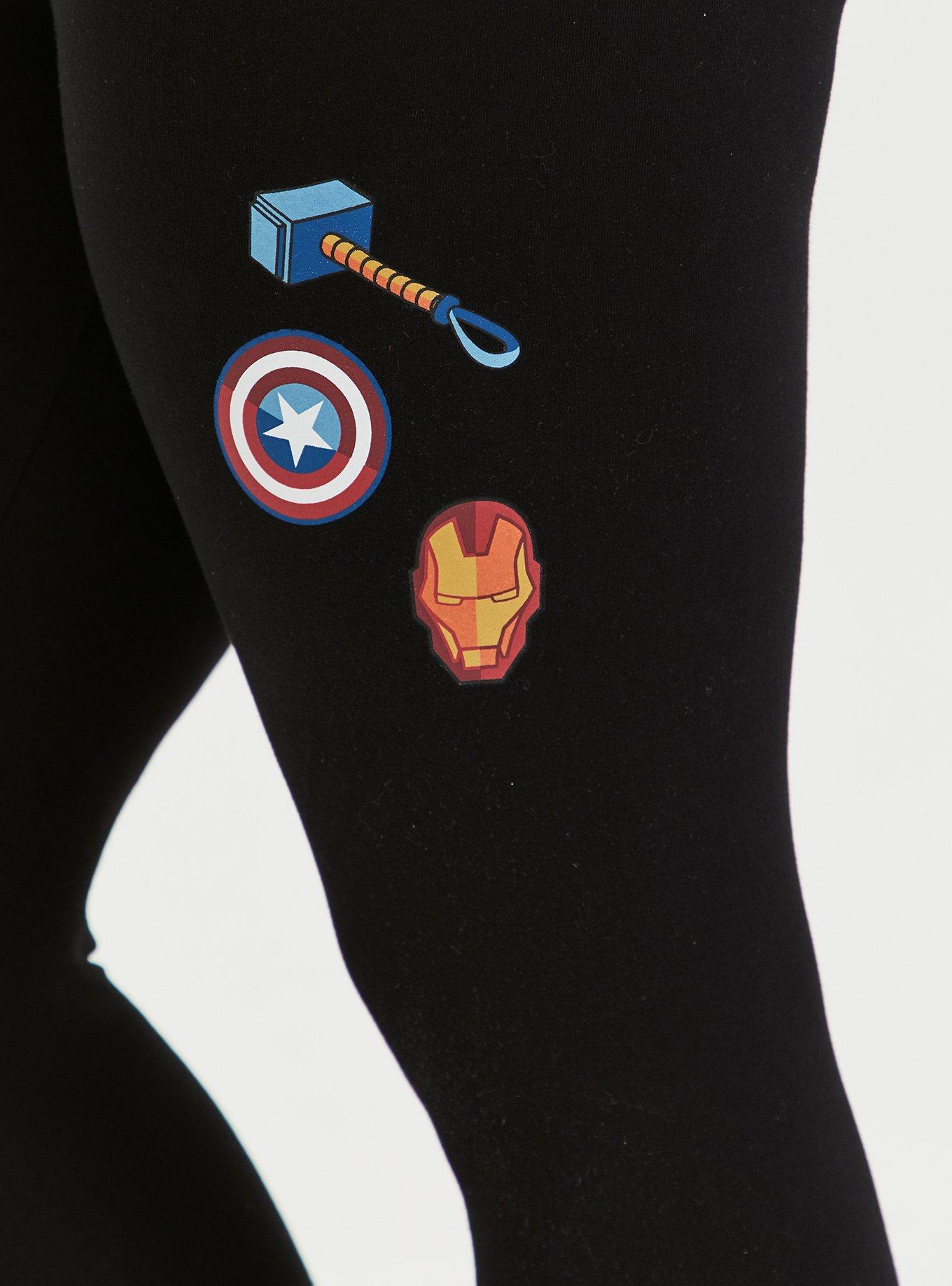Plus Size Her Universe Marvel Avengers Icons Black Crop Legging, DEEP BLACK, alternate