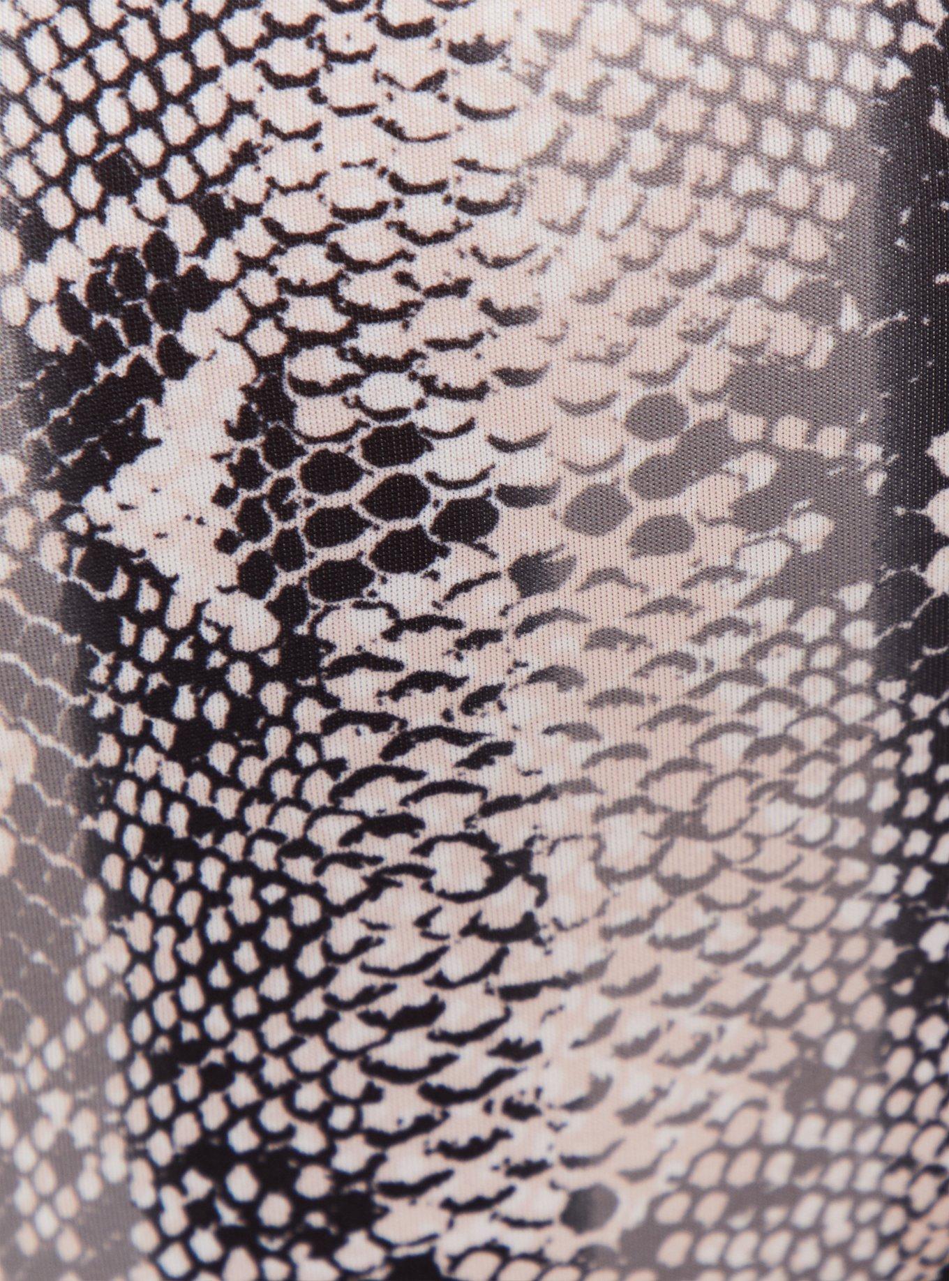 Black Snakeskin Print Microfiber & Lace Back Hipster Panty, ELECTRIC SNAKE, alternate