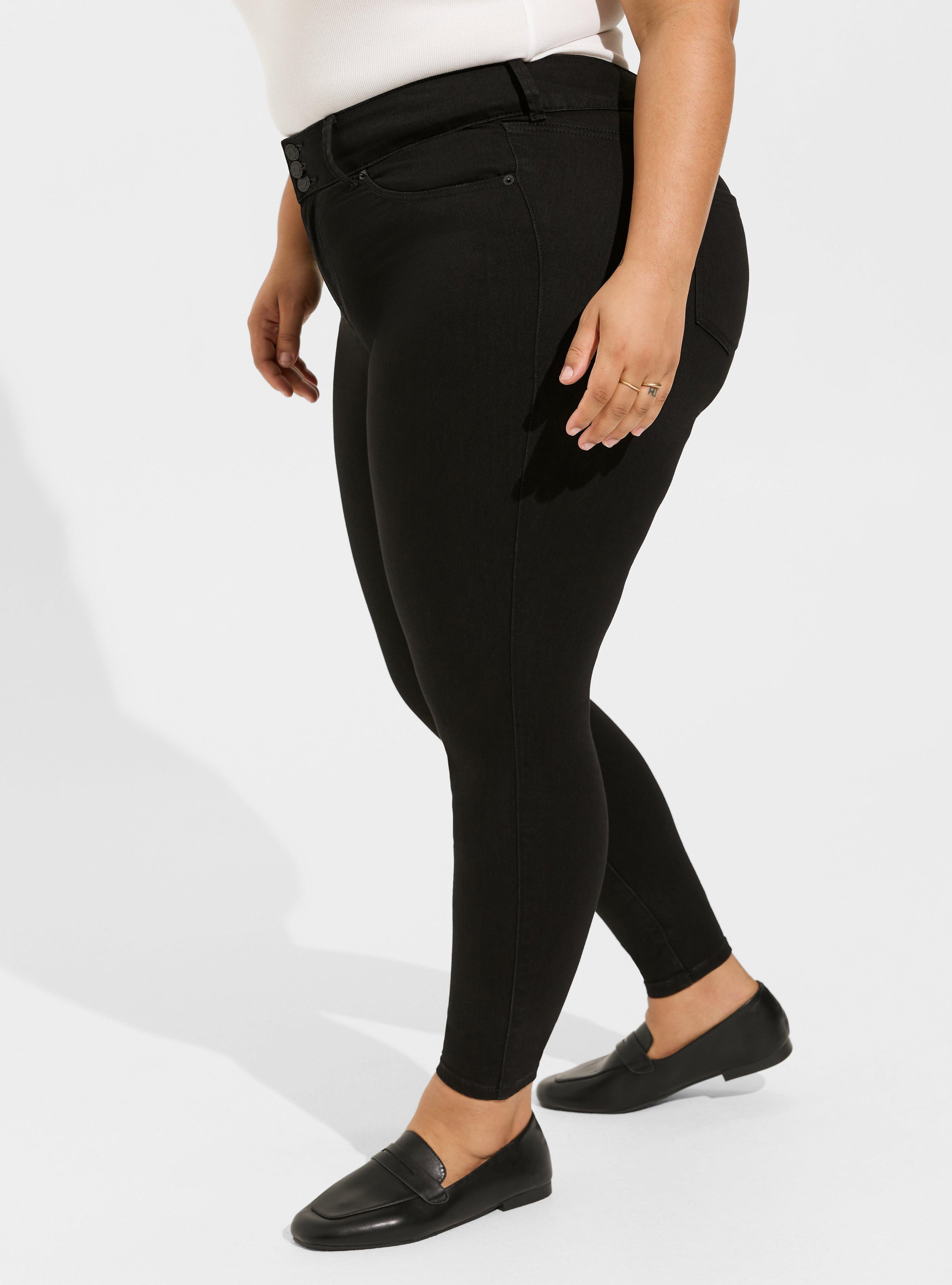 Stretch Denim Jeggings - black jegging jeans with a high waist