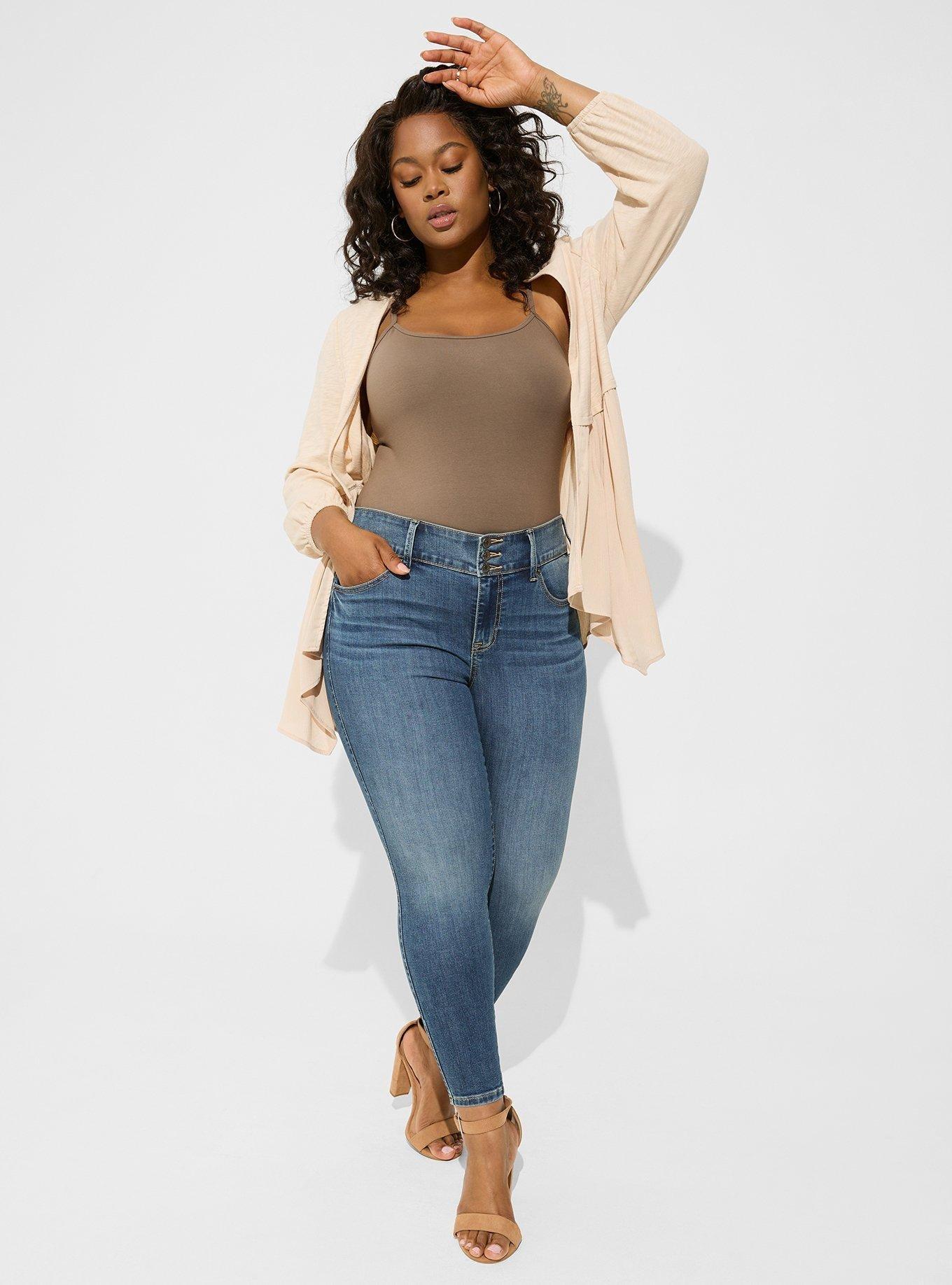 Extra short cheap plus size jeans