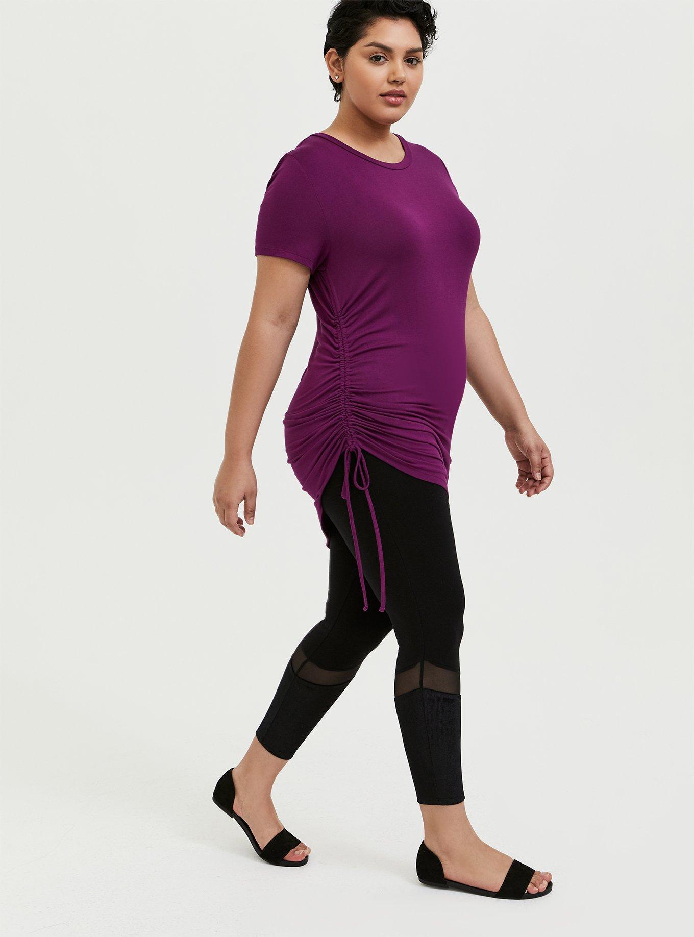 Plus Size - Black Mesh Inset Leggings - Torrid