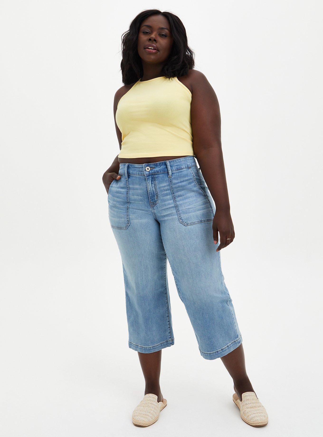 Women's plus size cropped 2024 jeans