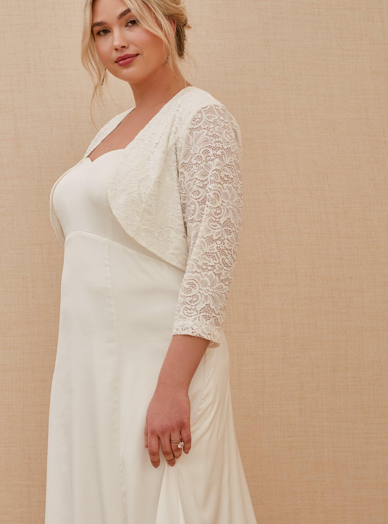 Plus size shop white shrug