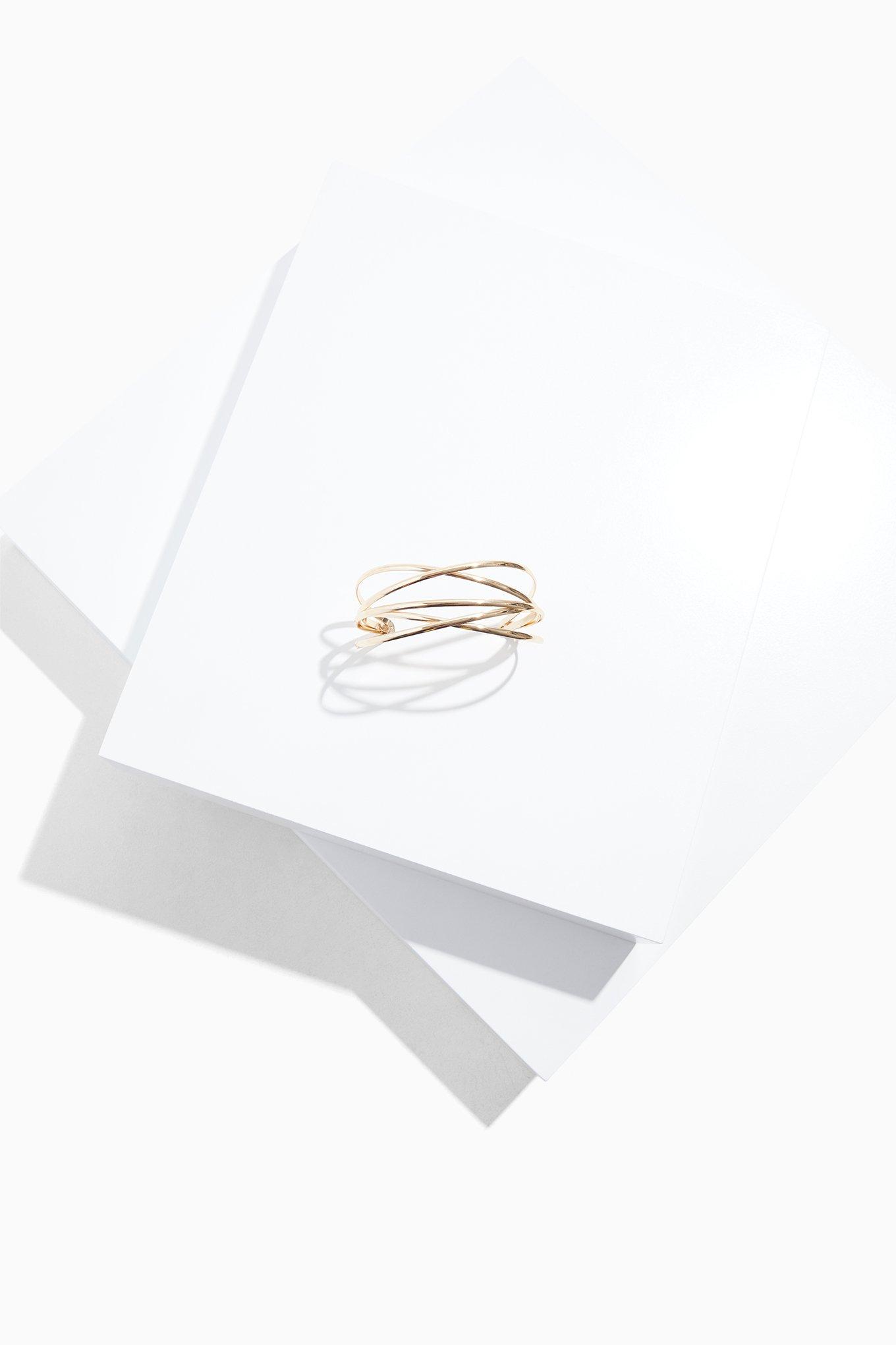 Gold-Tone Crisscross Cuff, GOLD, alternate