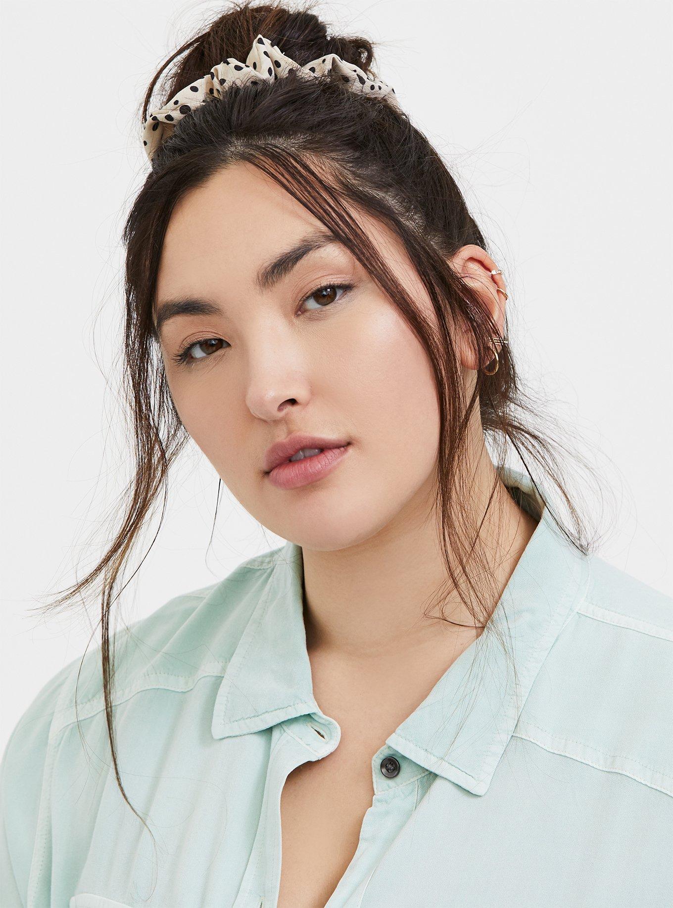 Plus Size Leopard Hair Tie & Scarf Pack - Pack of 3, , alternate
