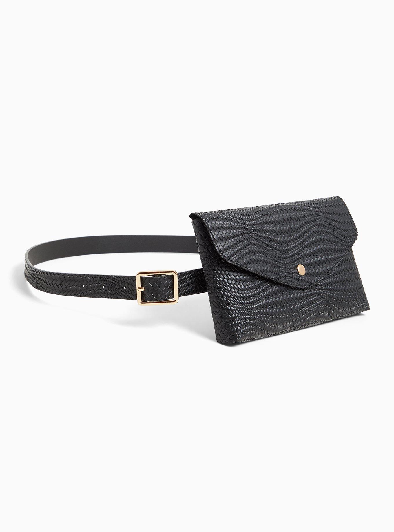Plus Size Black Braided Faux Leather Envelope Belt Bag Torrid