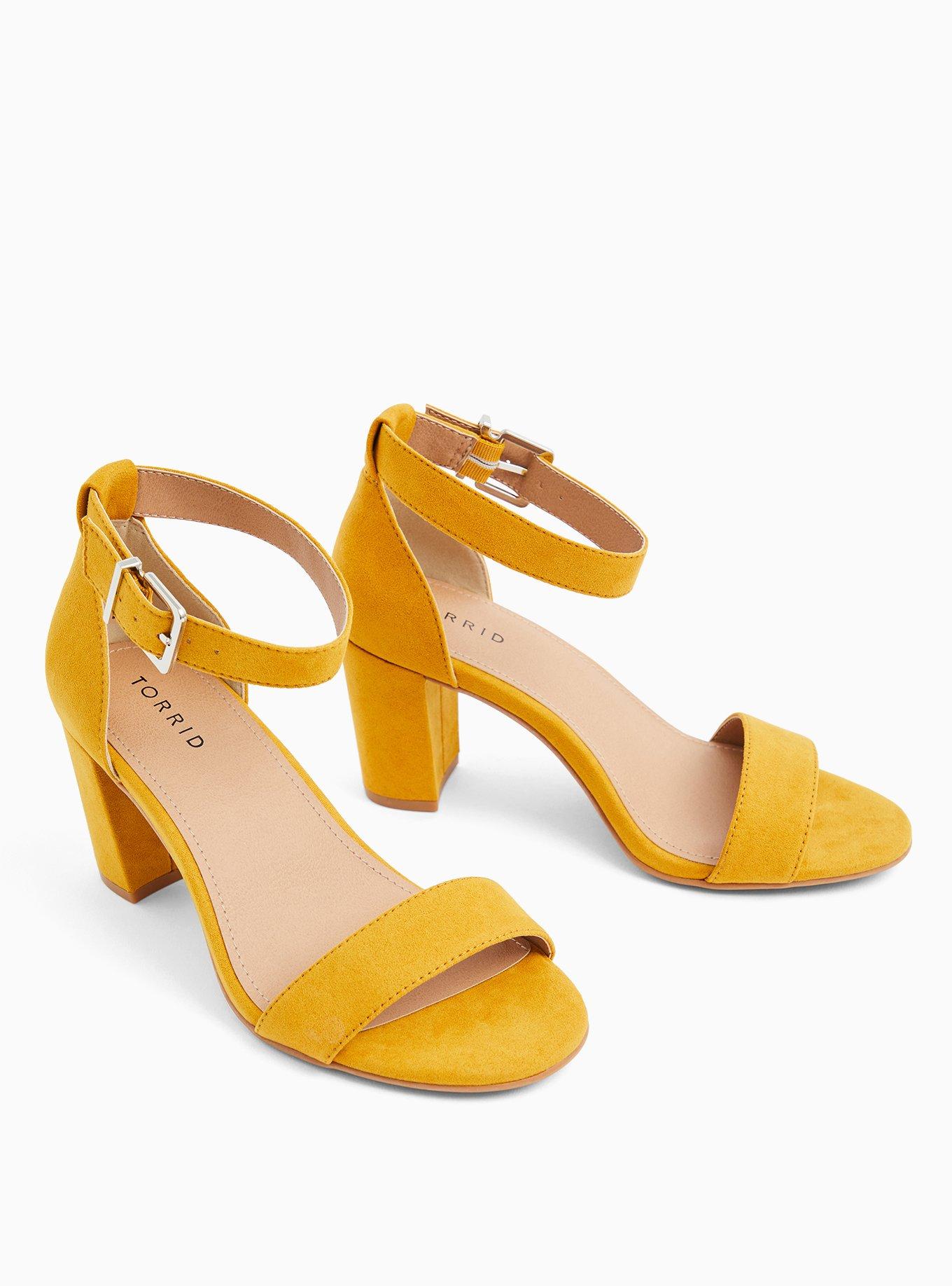 Mustard ankle strap heels 2025