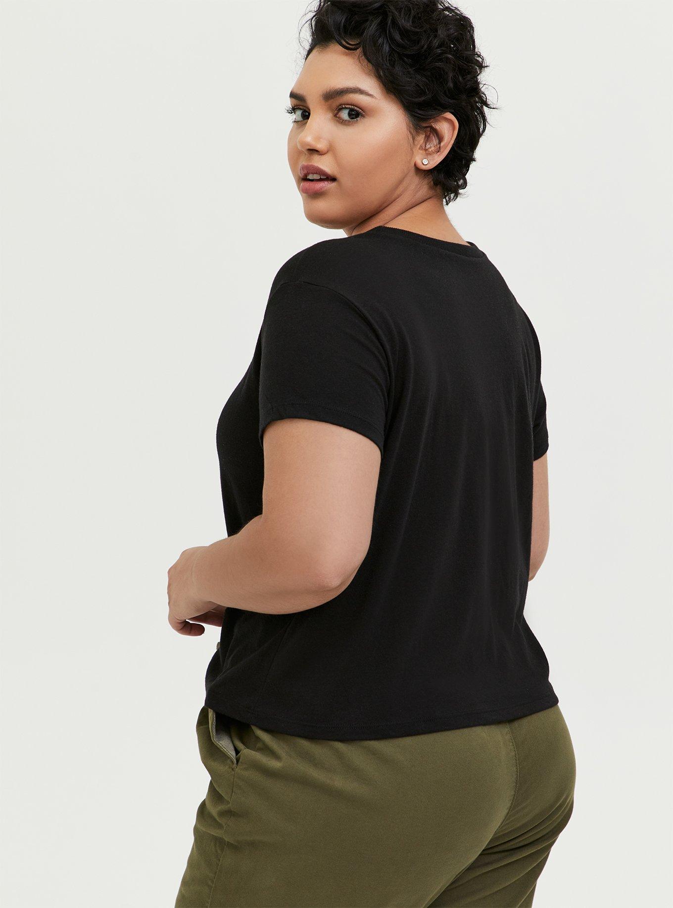 Lightning Bolt Relaxed Fit Crop Crew Tee - Triblend Jersey Black, DEEP BLACK, alternate