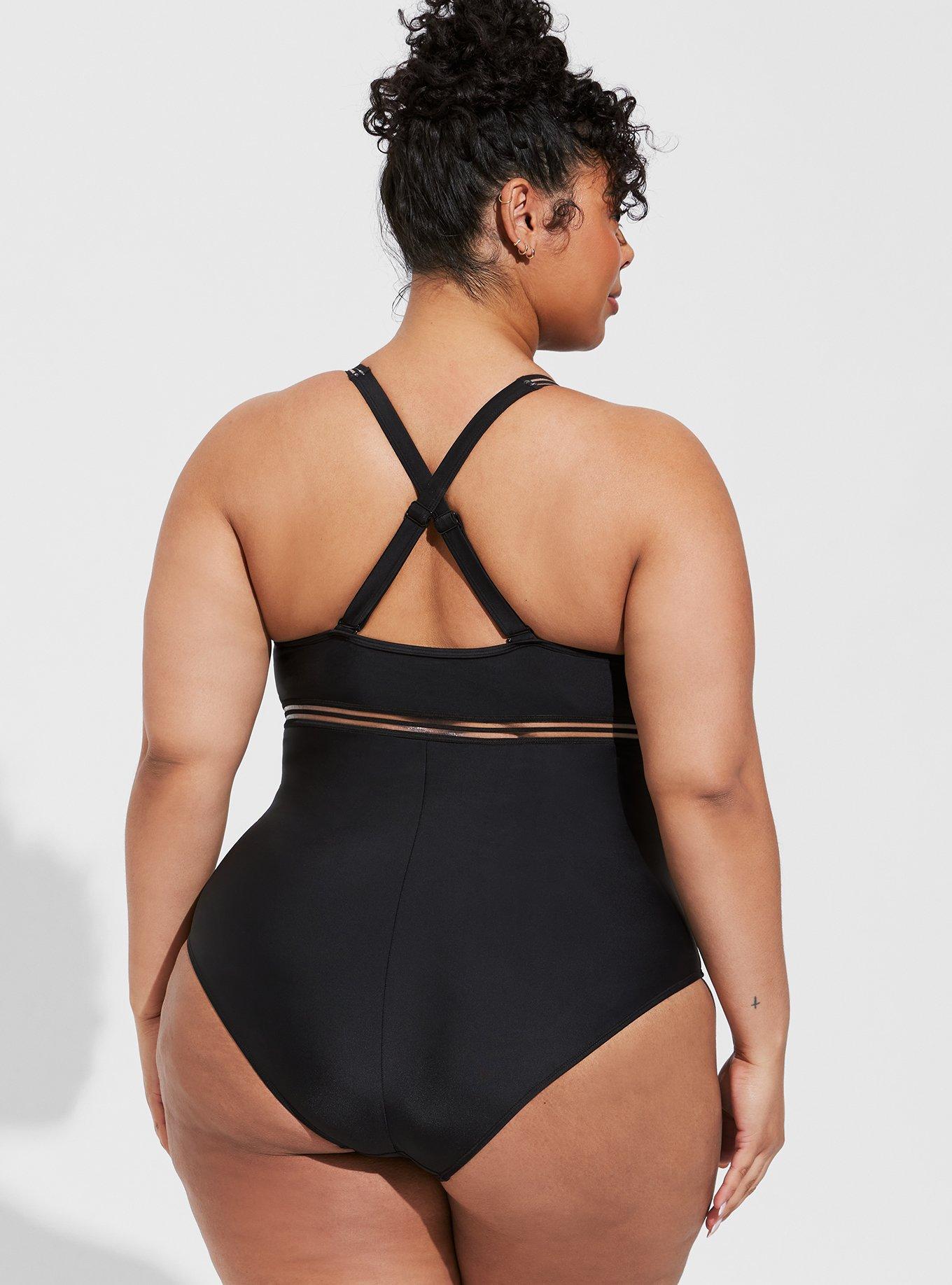 Plus Size - Wireless Triangle O Ring Monokini Swimsuit - Torrid