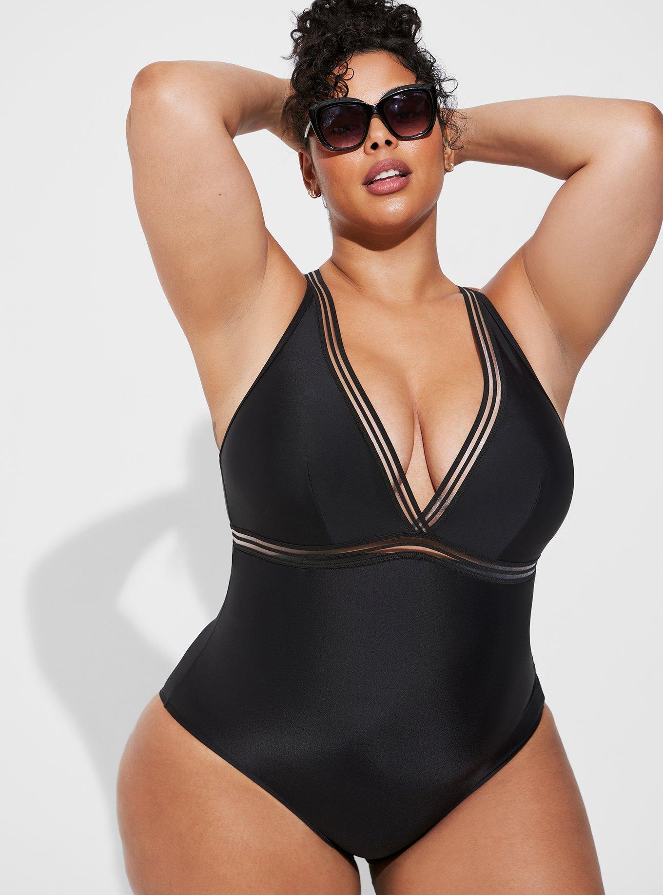 Plus Size - Wireless Triangle O Ring Monokini Swimsuit - Torrid