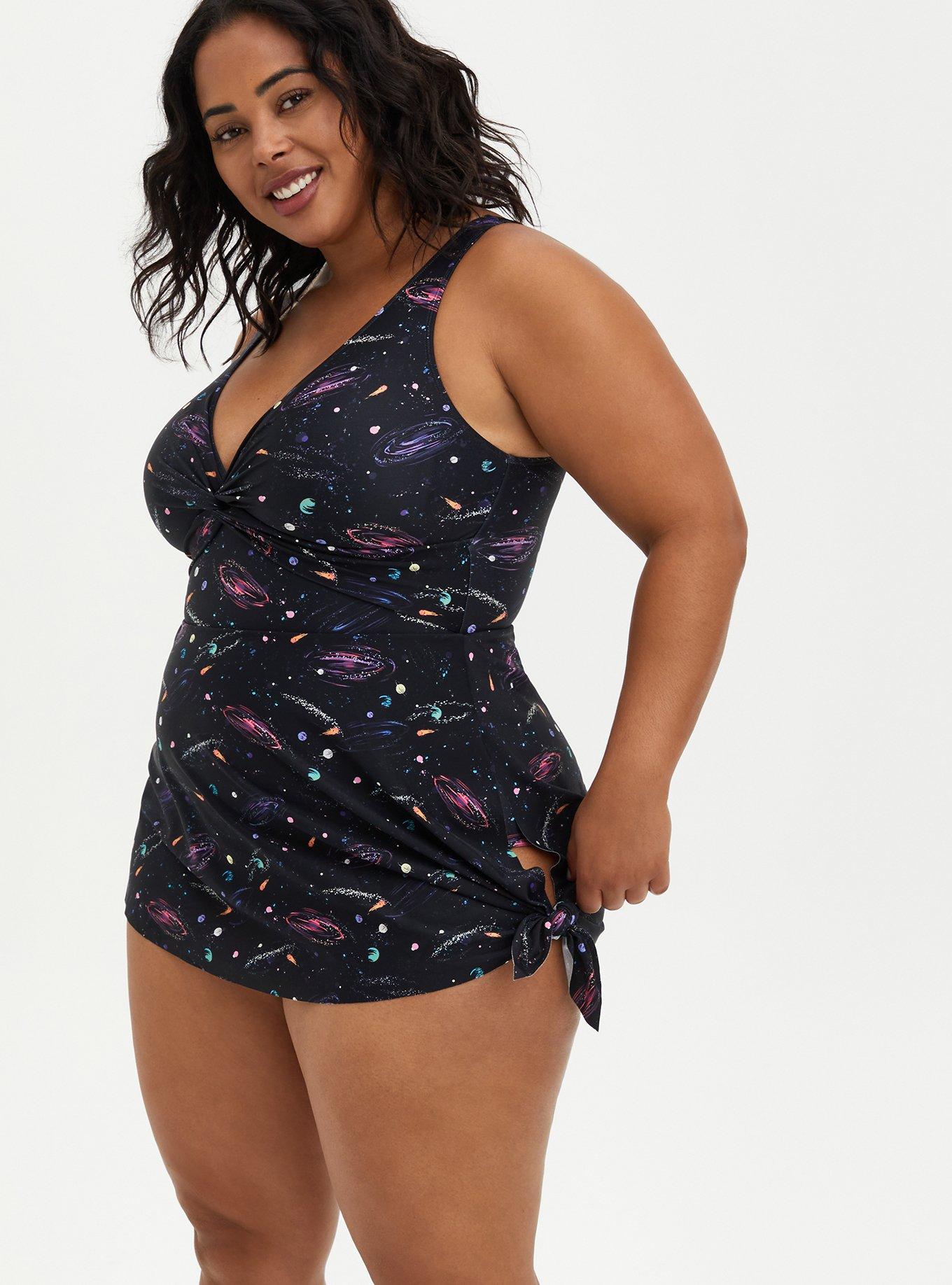 Plus Size - Wireless Side Tie Swim Dress No Bottom - Short Length - Torrid