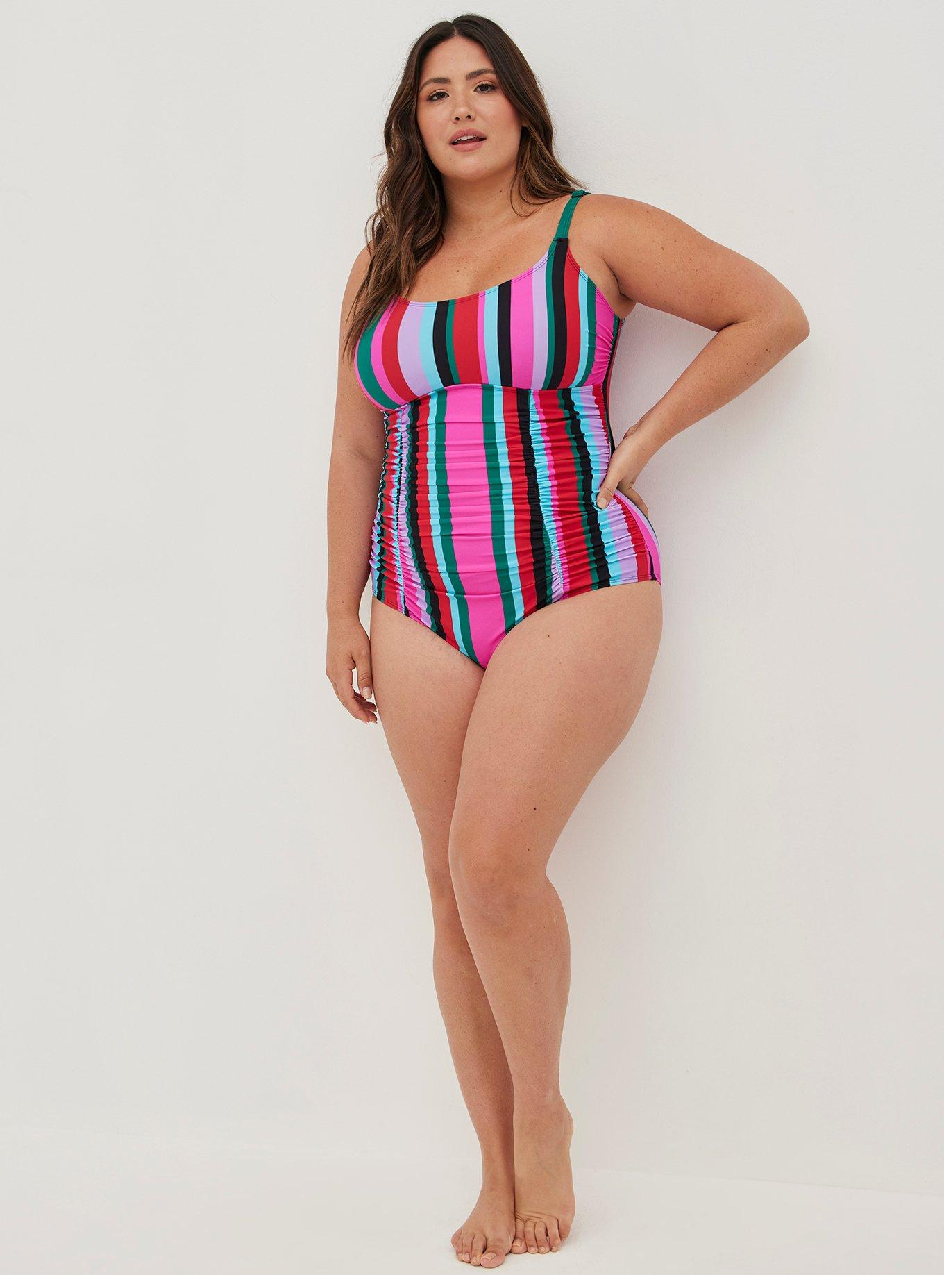 Plus Size - Wireless Twist Back Ruched One Piece Swimsuit - Torrid