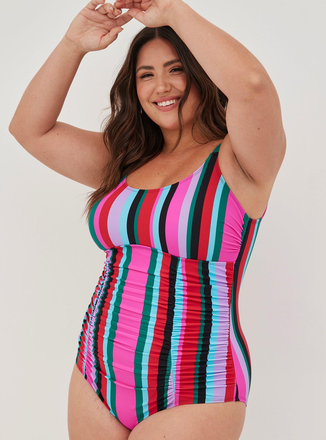 Plus Size Wireless Twist Back Ruched One Piece Swimsuit Torrid