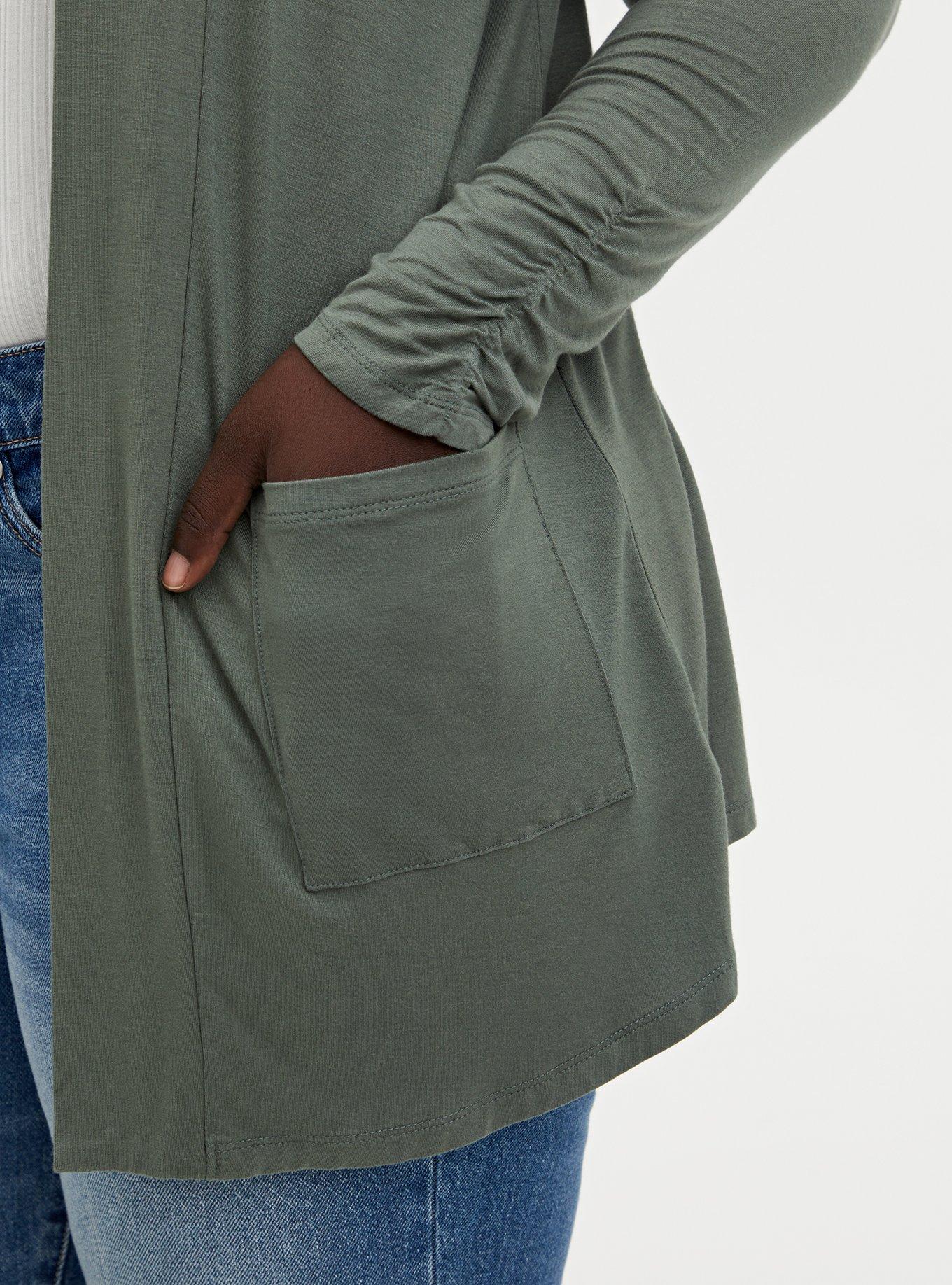 Super Soft Boyfriend Cardigan Open Front, SAGE, alternate