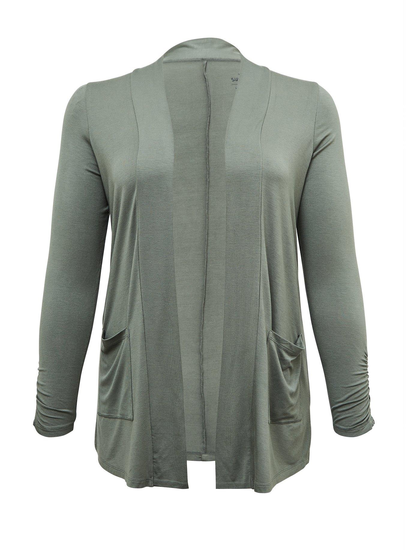 Super Soft Boyfriend Cardigan Open Front, SAGE, hi-res