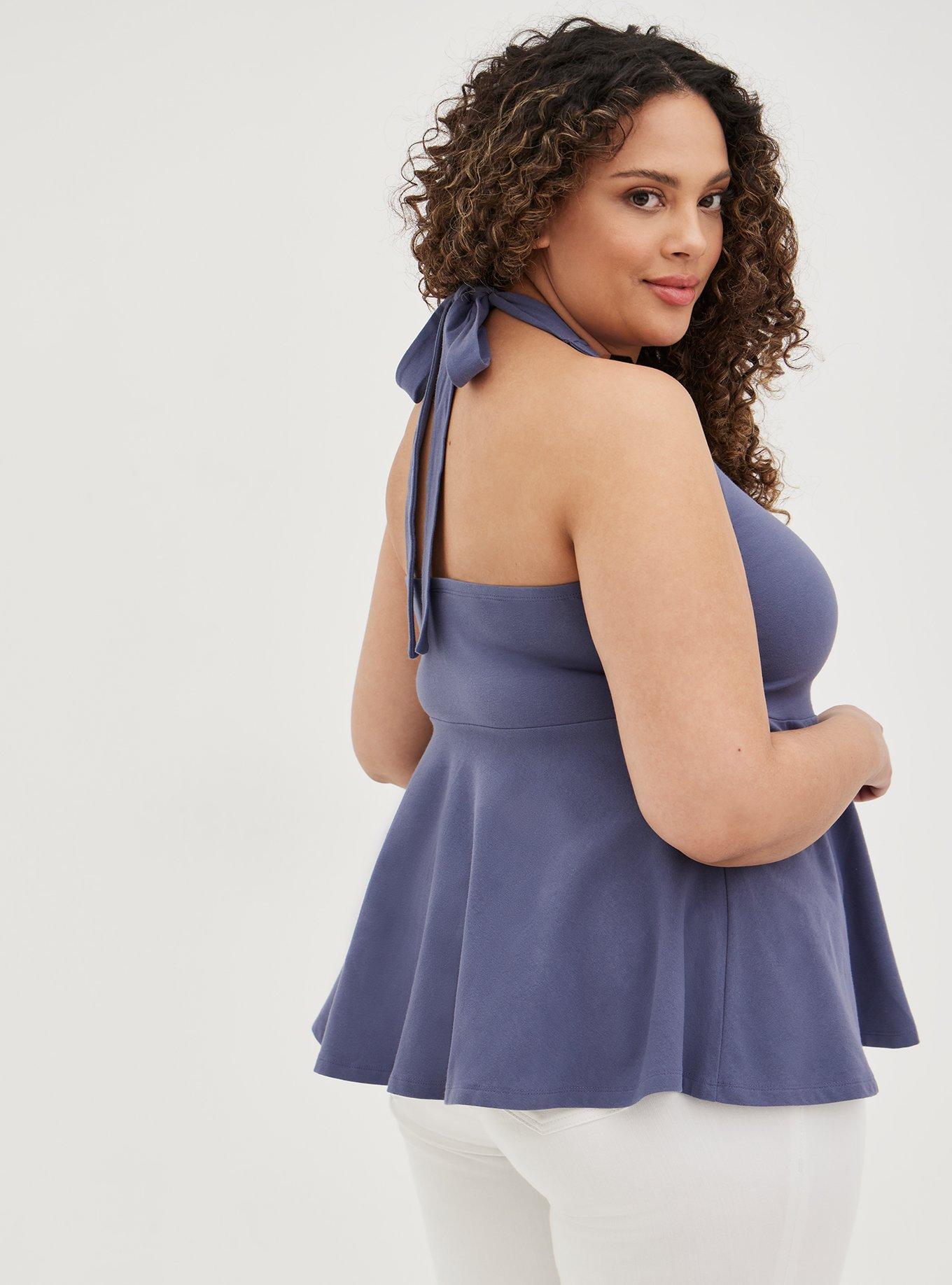 Plus Size - Foxy Halter Neck Peplum Top - Torrid