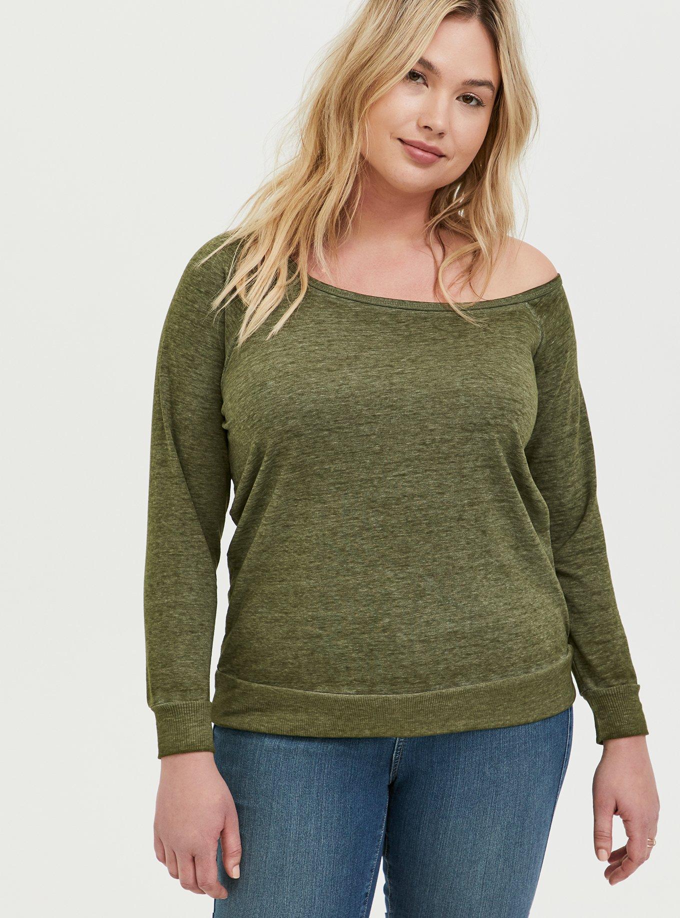 Torrid off the hot sale shoulder sweater