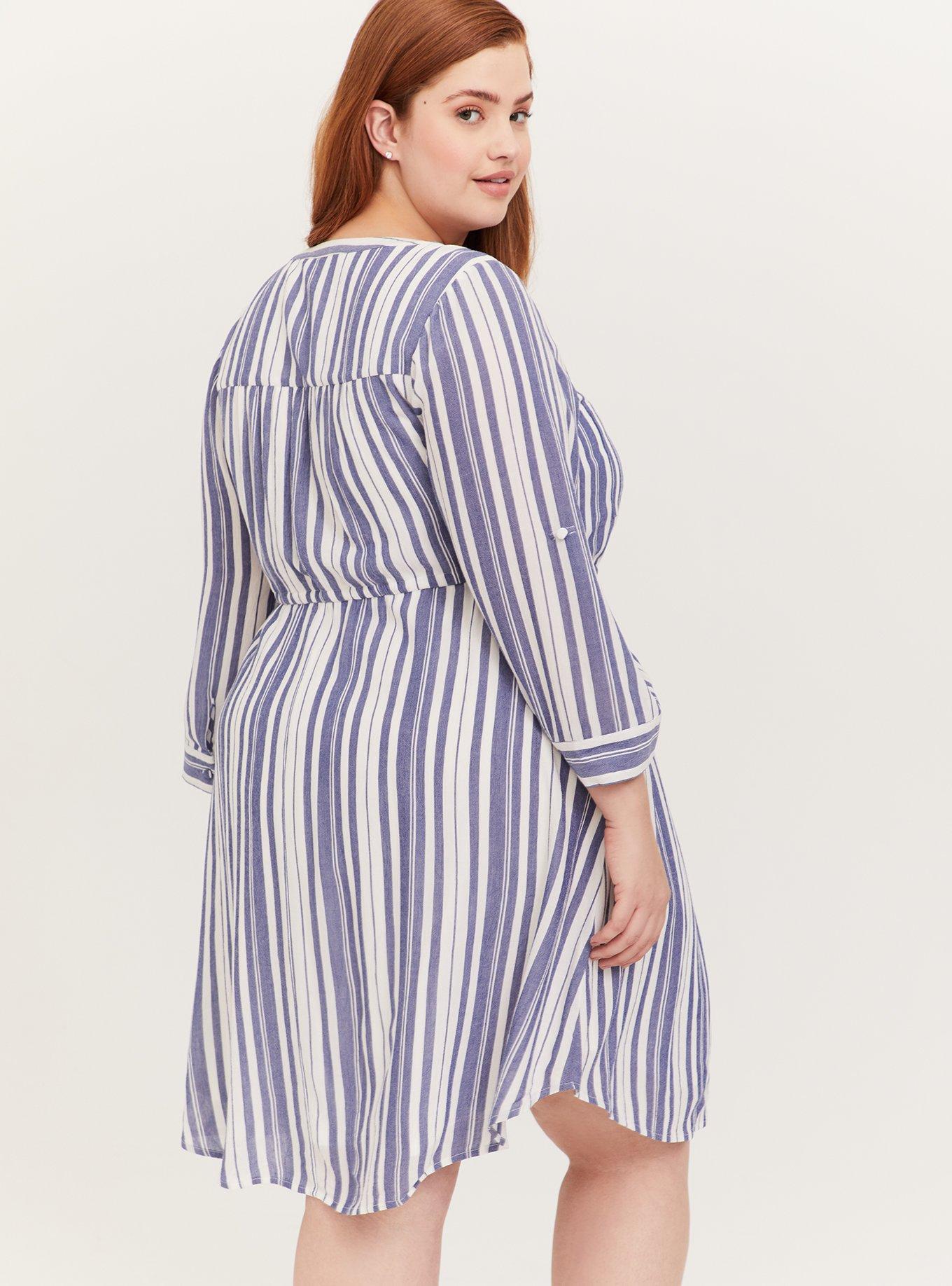 Plus Size Striped Wrap Maxi Dress Online in India