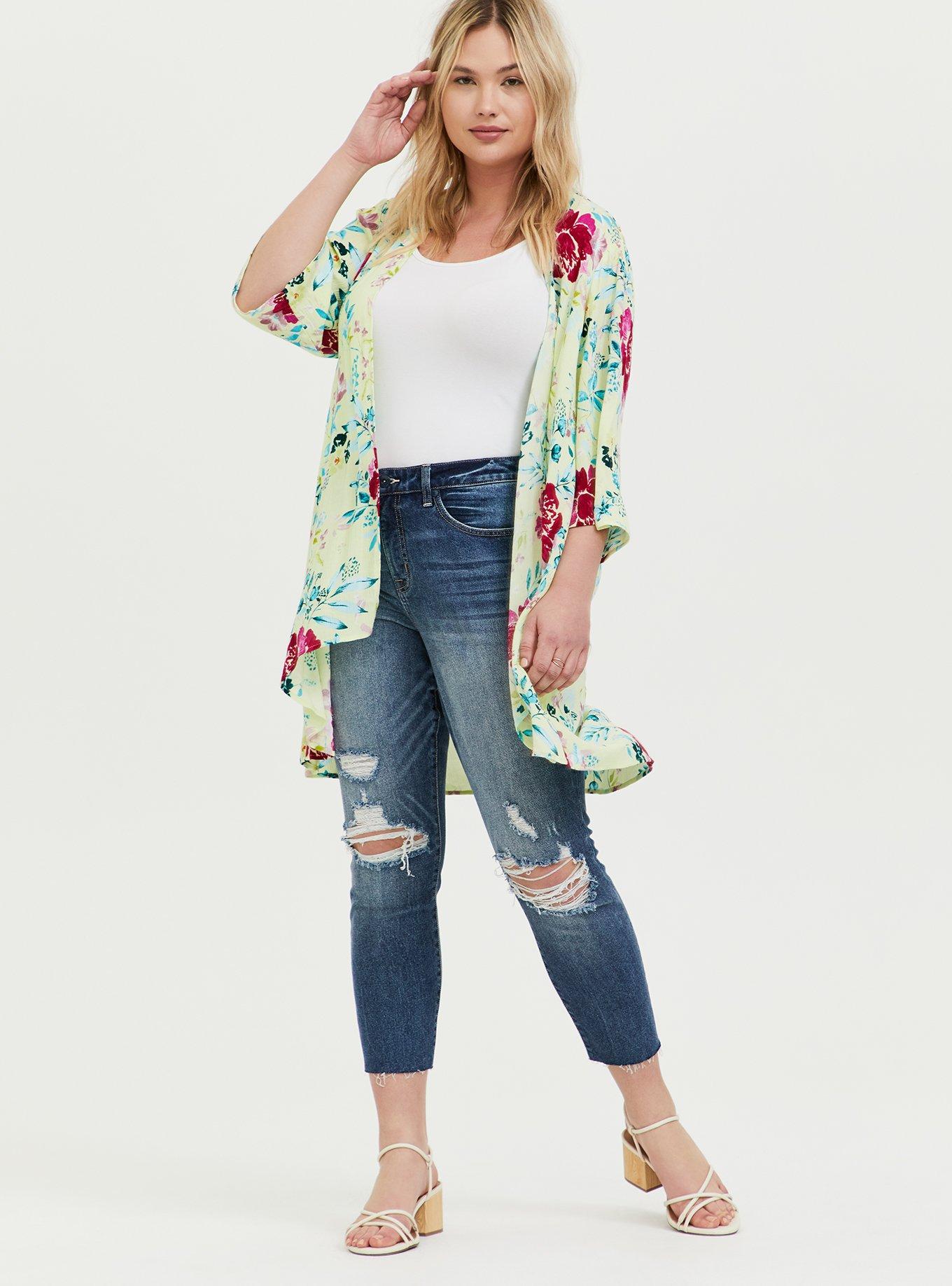 Crinkle Gauze Kimono, FLORAL, alternate