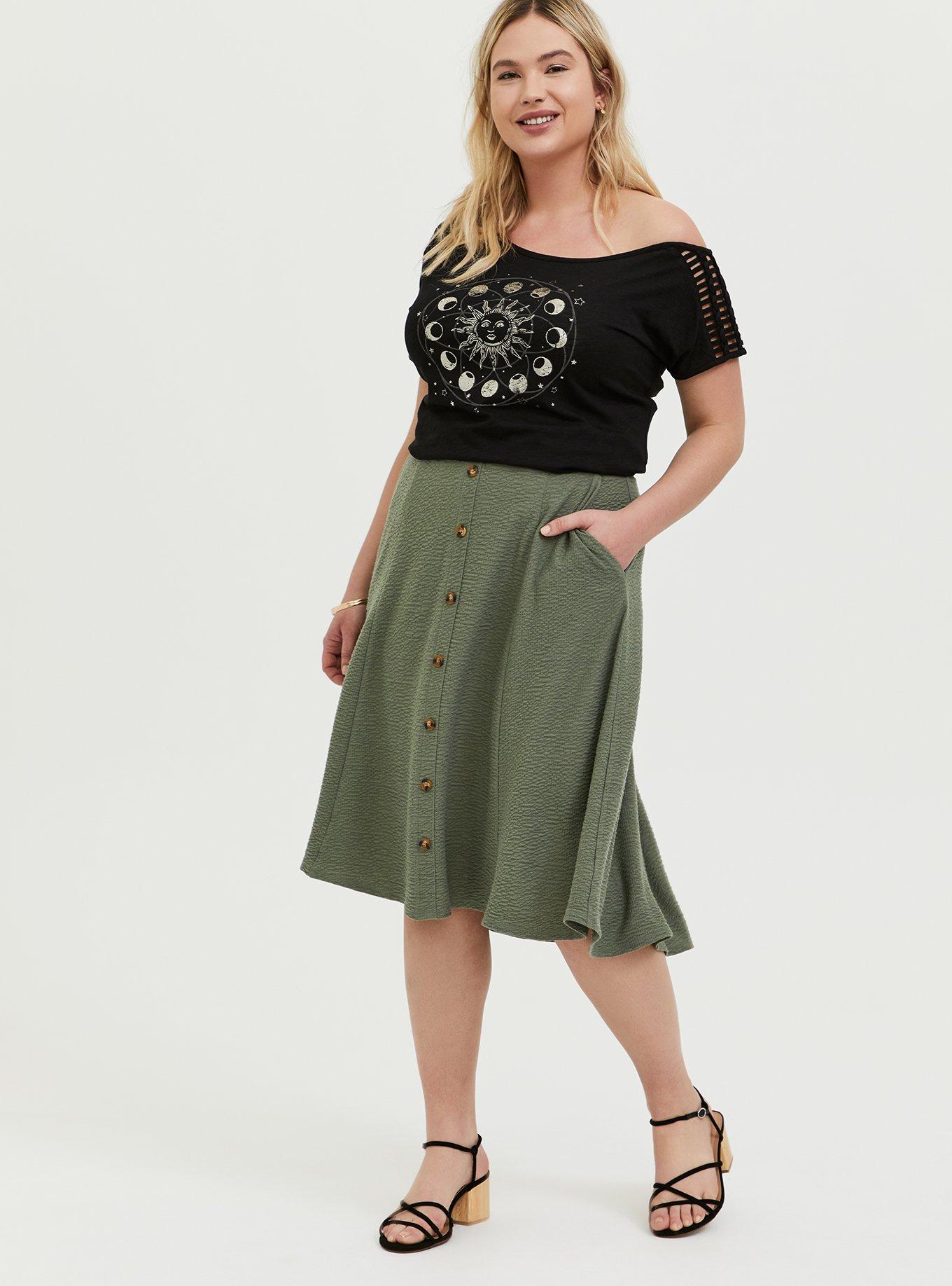 Green midi 2025 skirt 3x