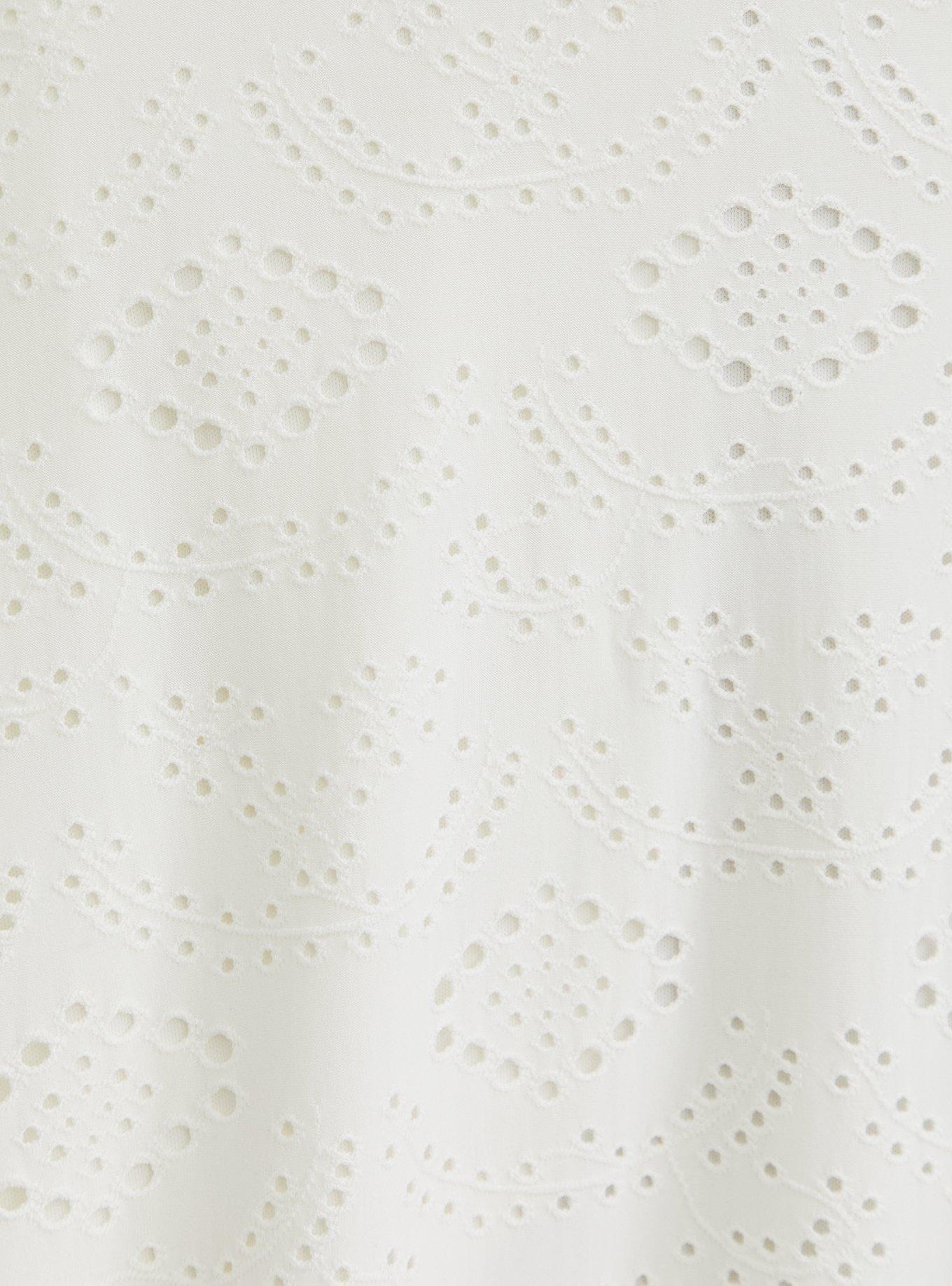 Ivory Eyelet Button Midi Skirt, CLOUD DANCER, alternate