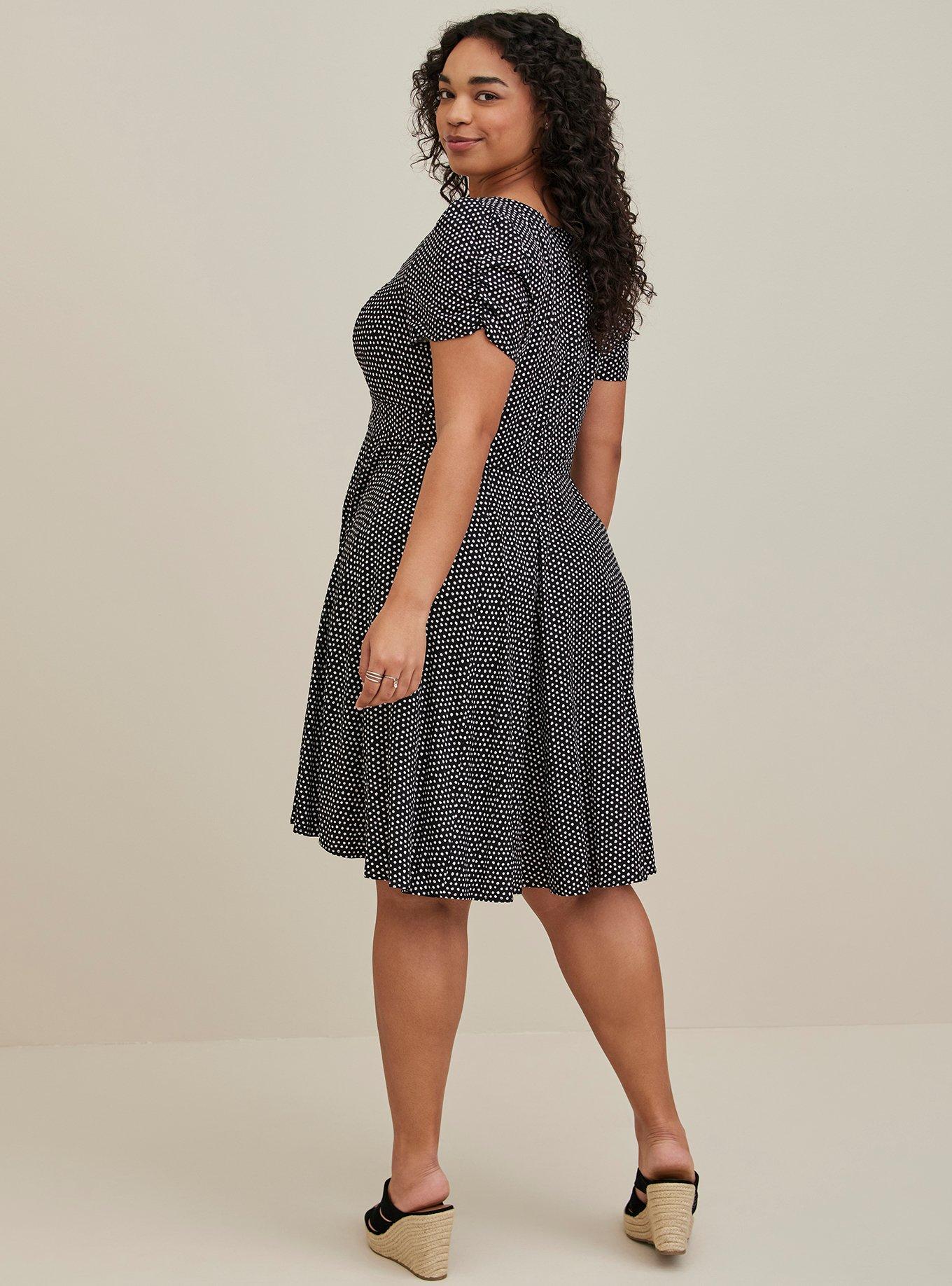 Plus Size - Mini Challis Shirred-Front Skater Dress - Torrid