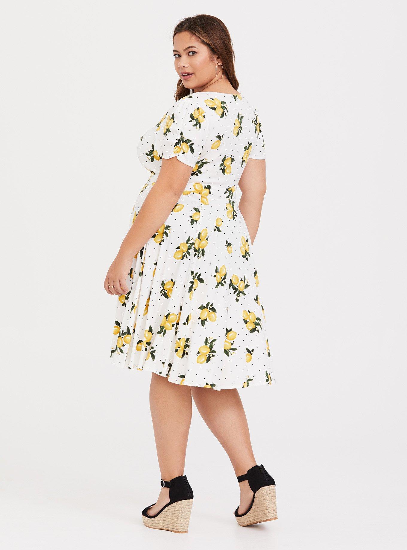 Plus Size - Mini Challis Shirred-Front Skater Dress - Torrid