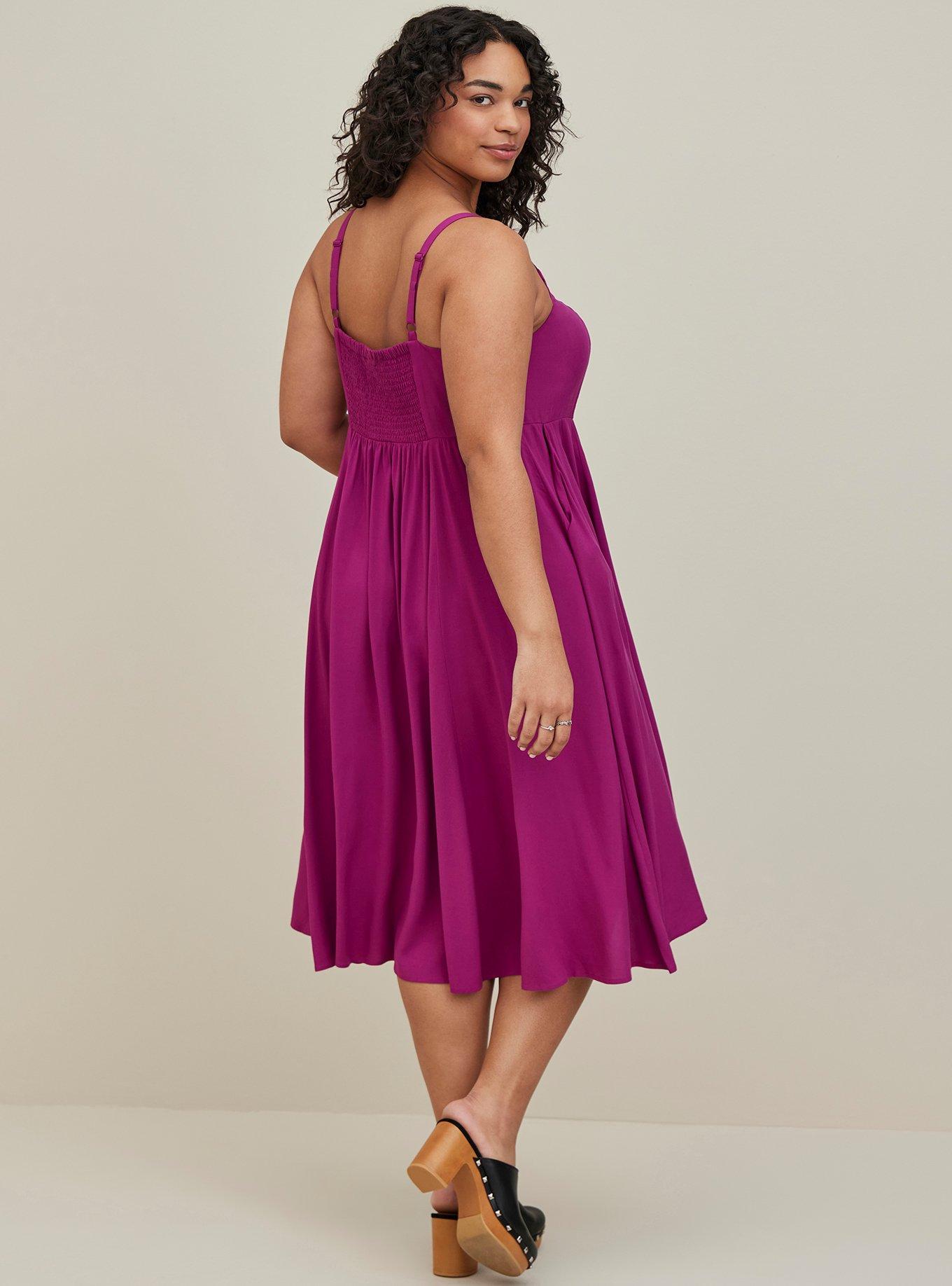 Plus Size Midi Challis ButtonFront Dress Torrid