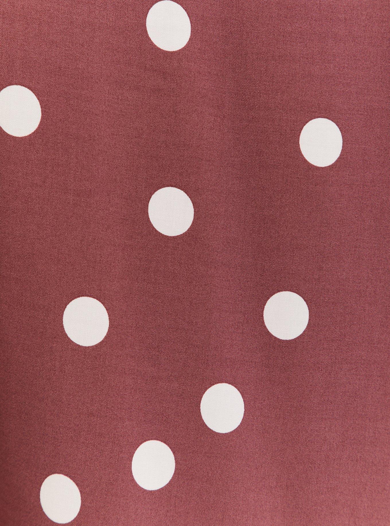 Midi Challis Button-Front Dress, BROWN DOT, alternate