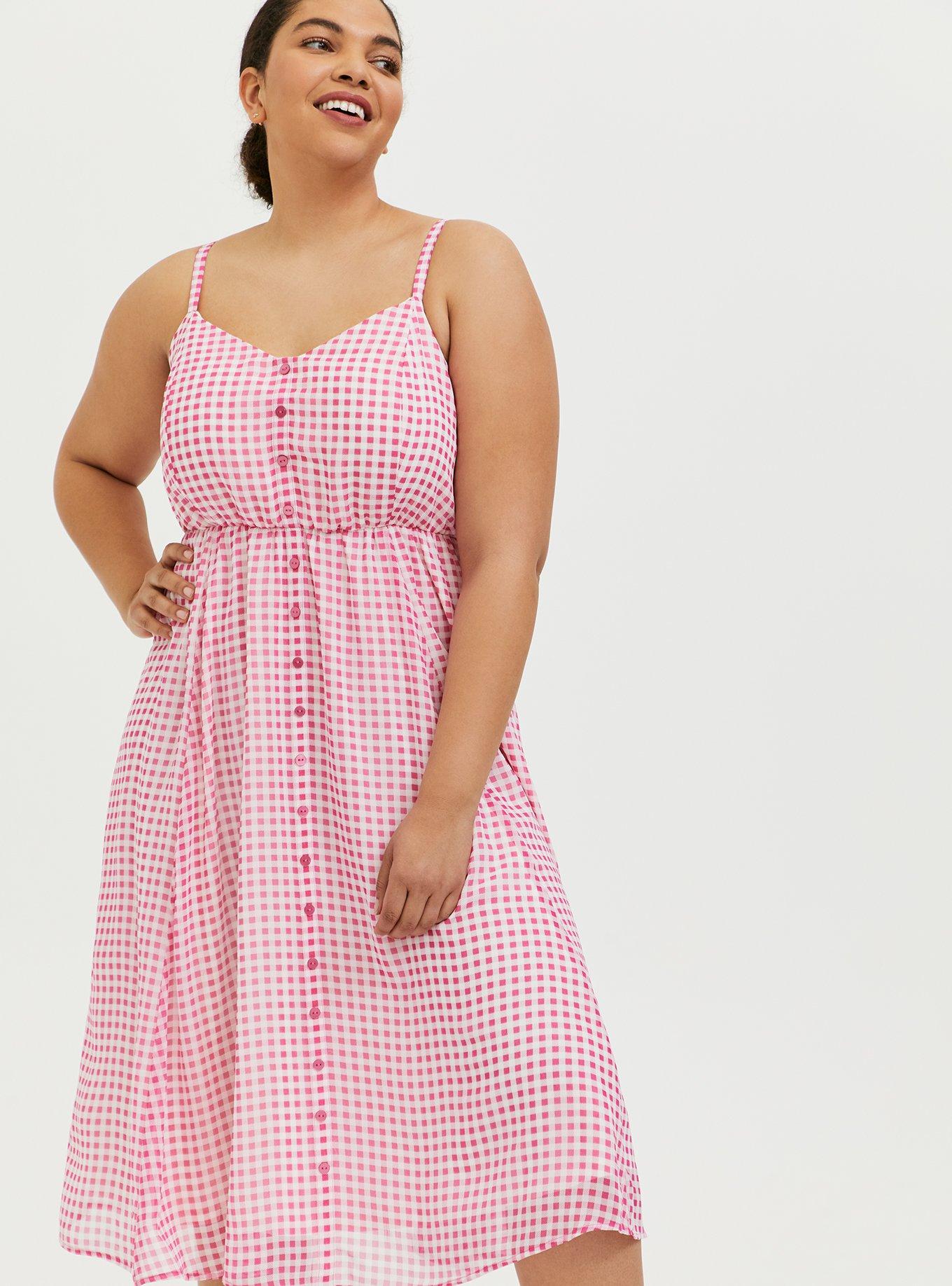 Plus size outlet gingham dress