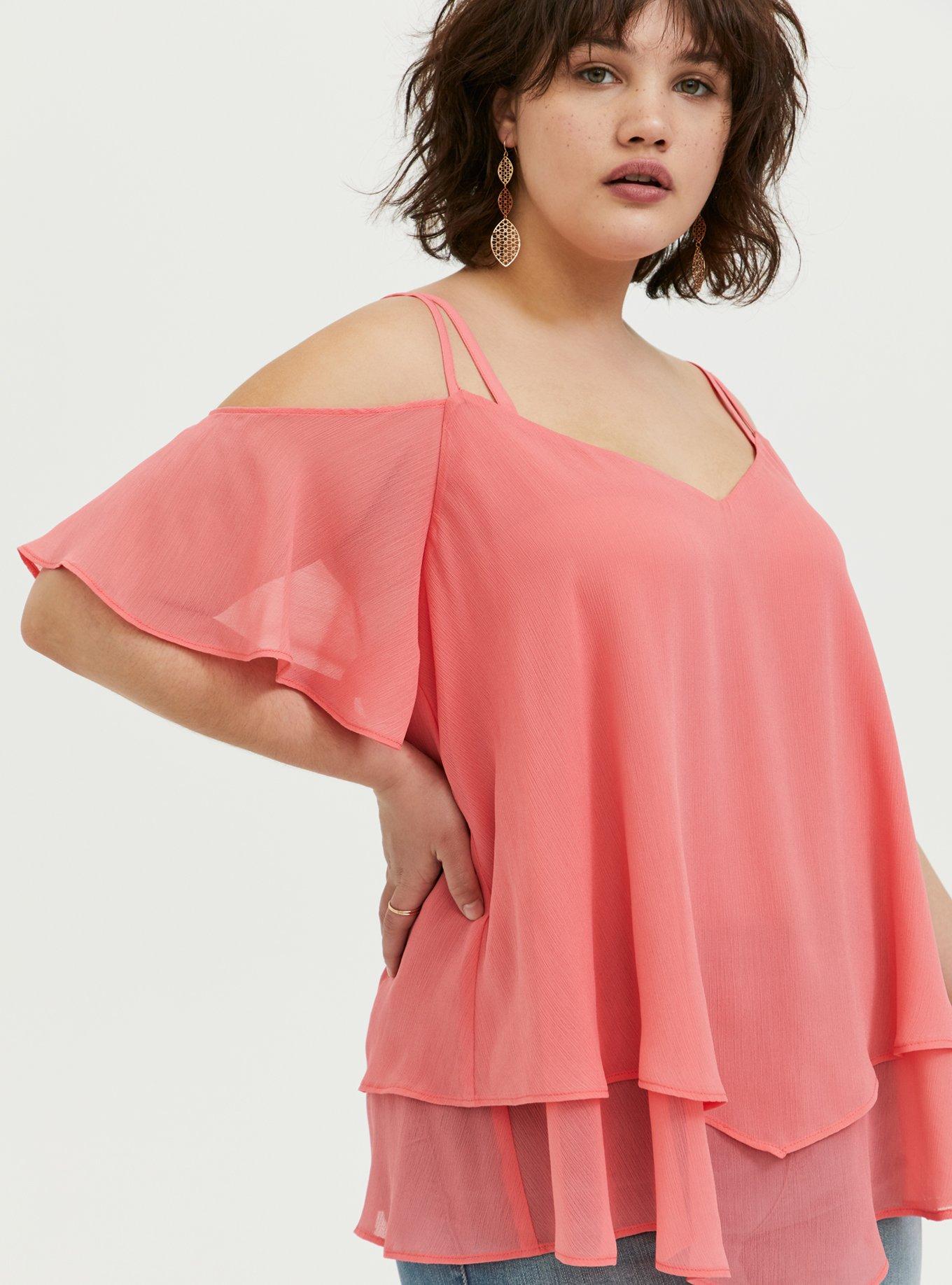 Chiffon cold deals shoulder top