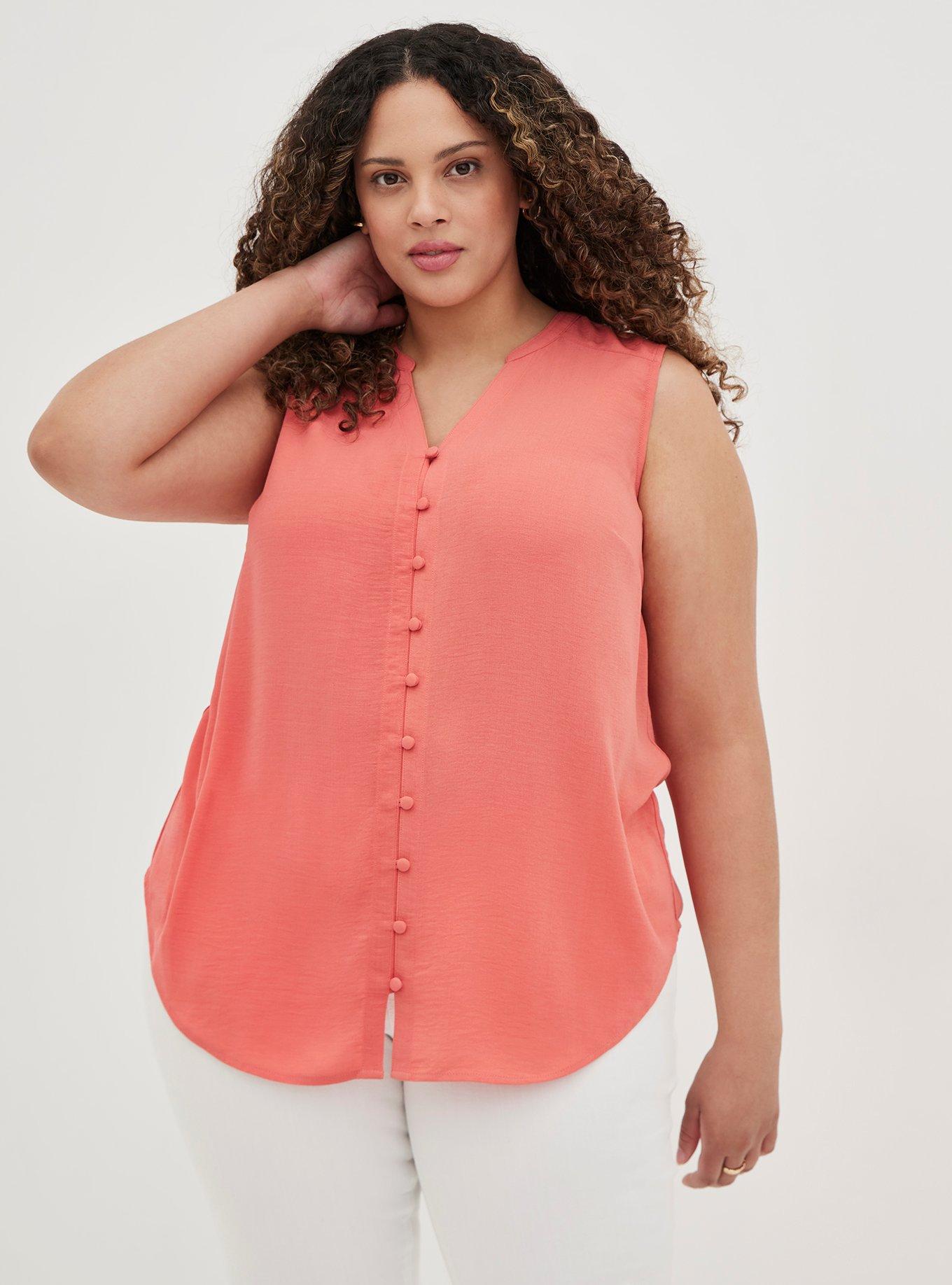 Plus Size - Harper Gauze Button-Front Sleeveless Blouse - Torrid