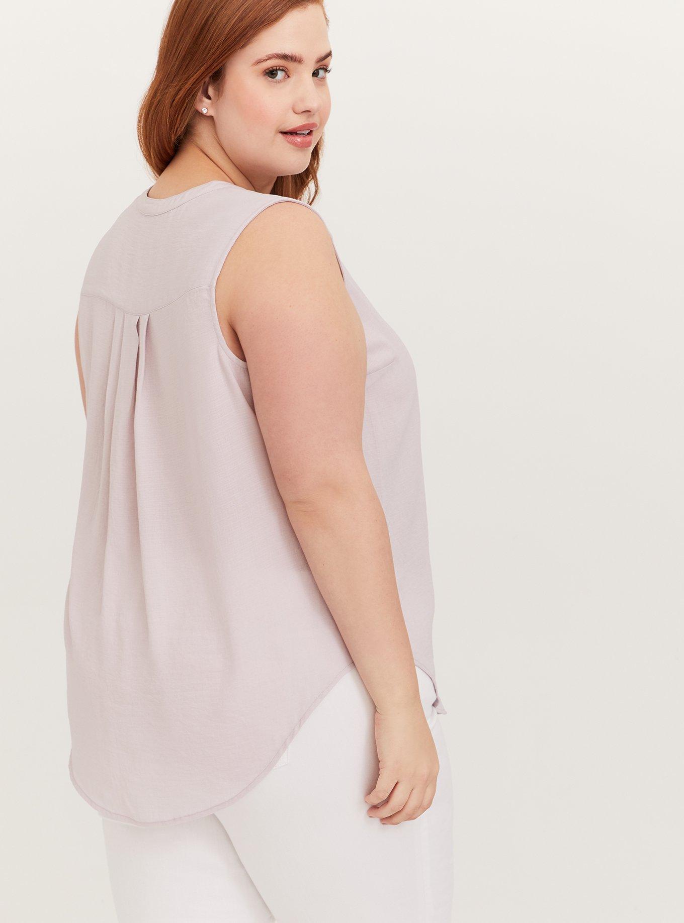 Plus Size Harper Gauze ButtonFront Sleeveless Blouse Torrid
