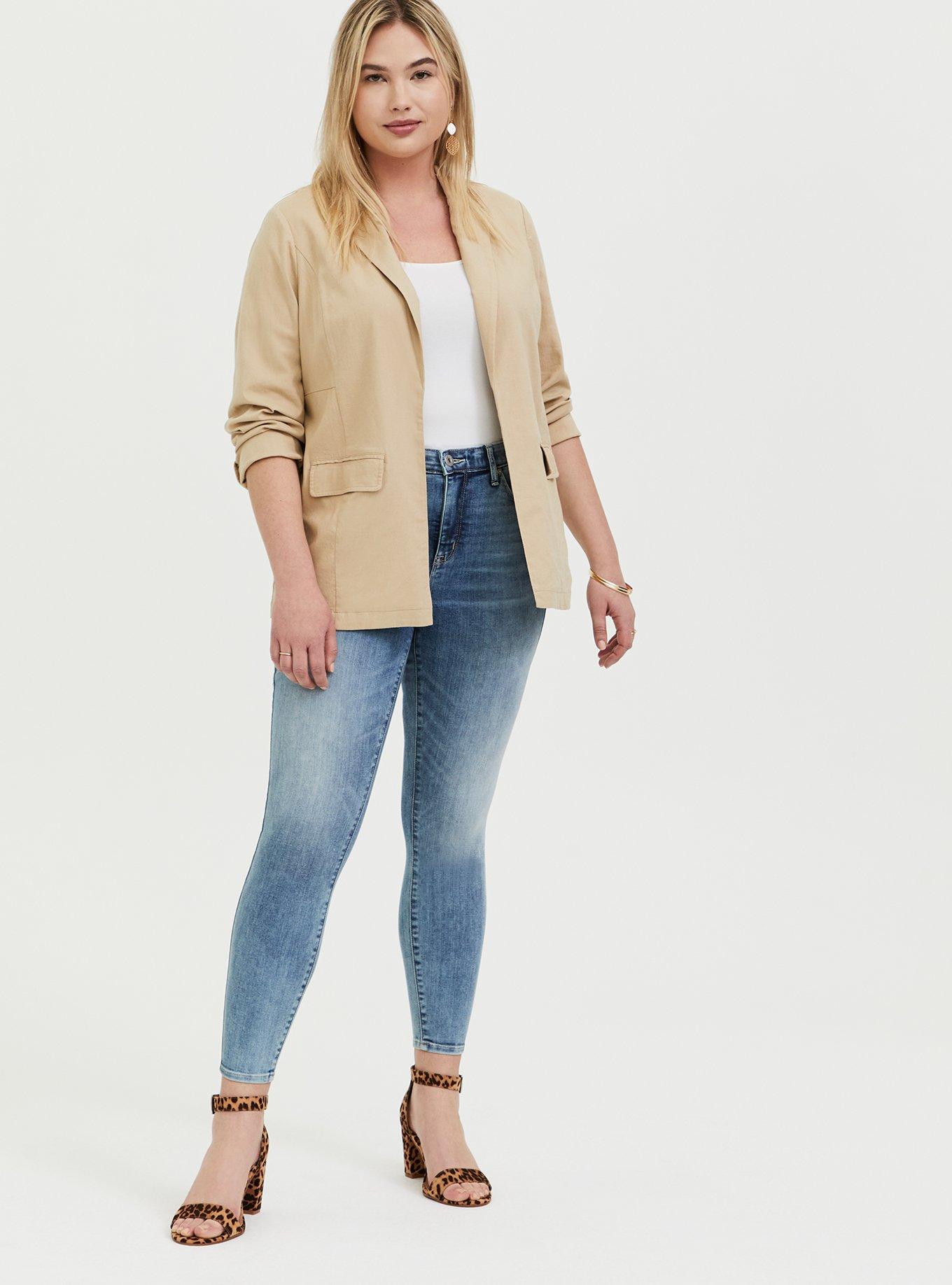 Plus size shop tan blazer