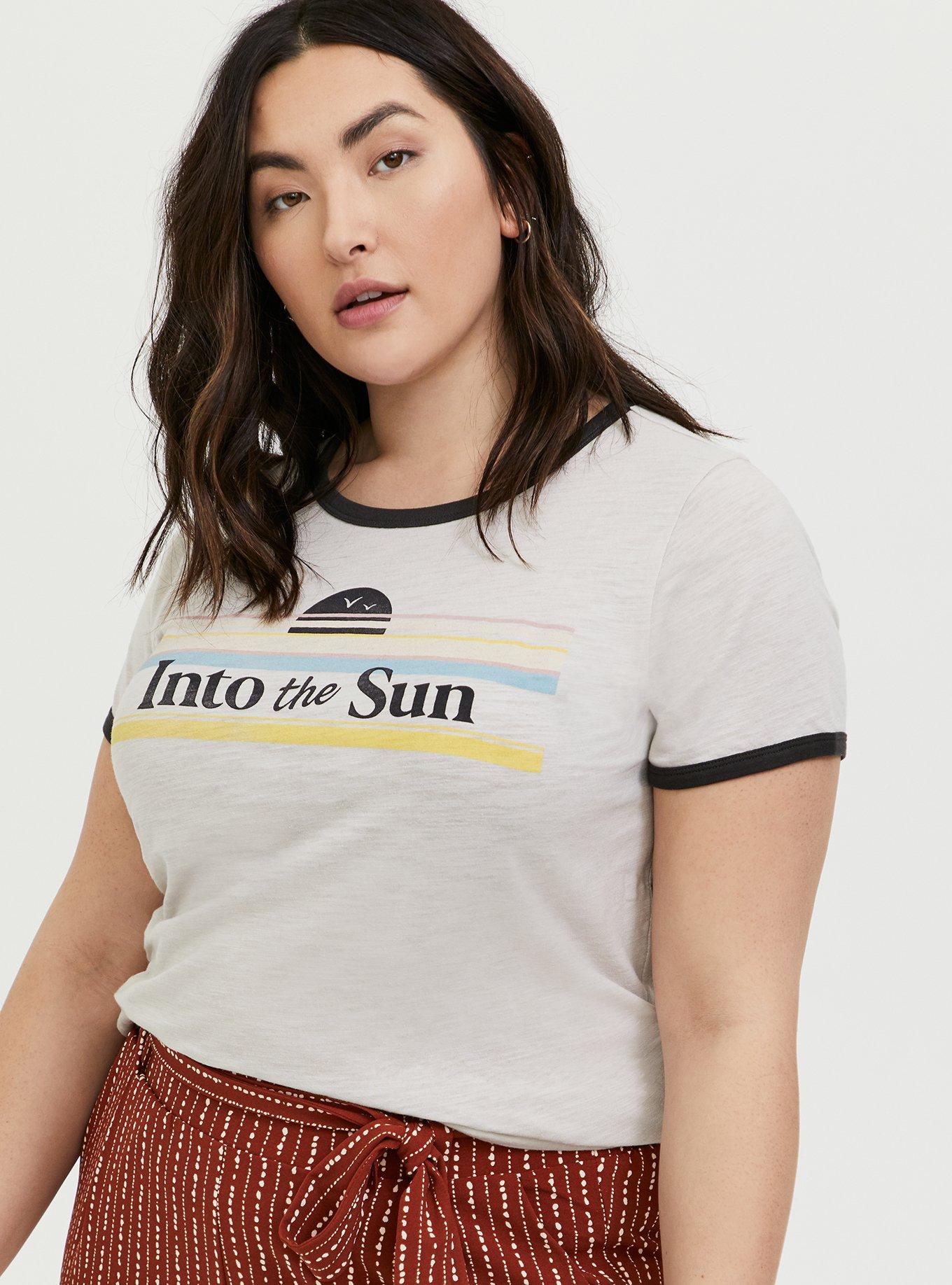 Plus Size - Into The Sun Ivory Ringer Tee - Torrid