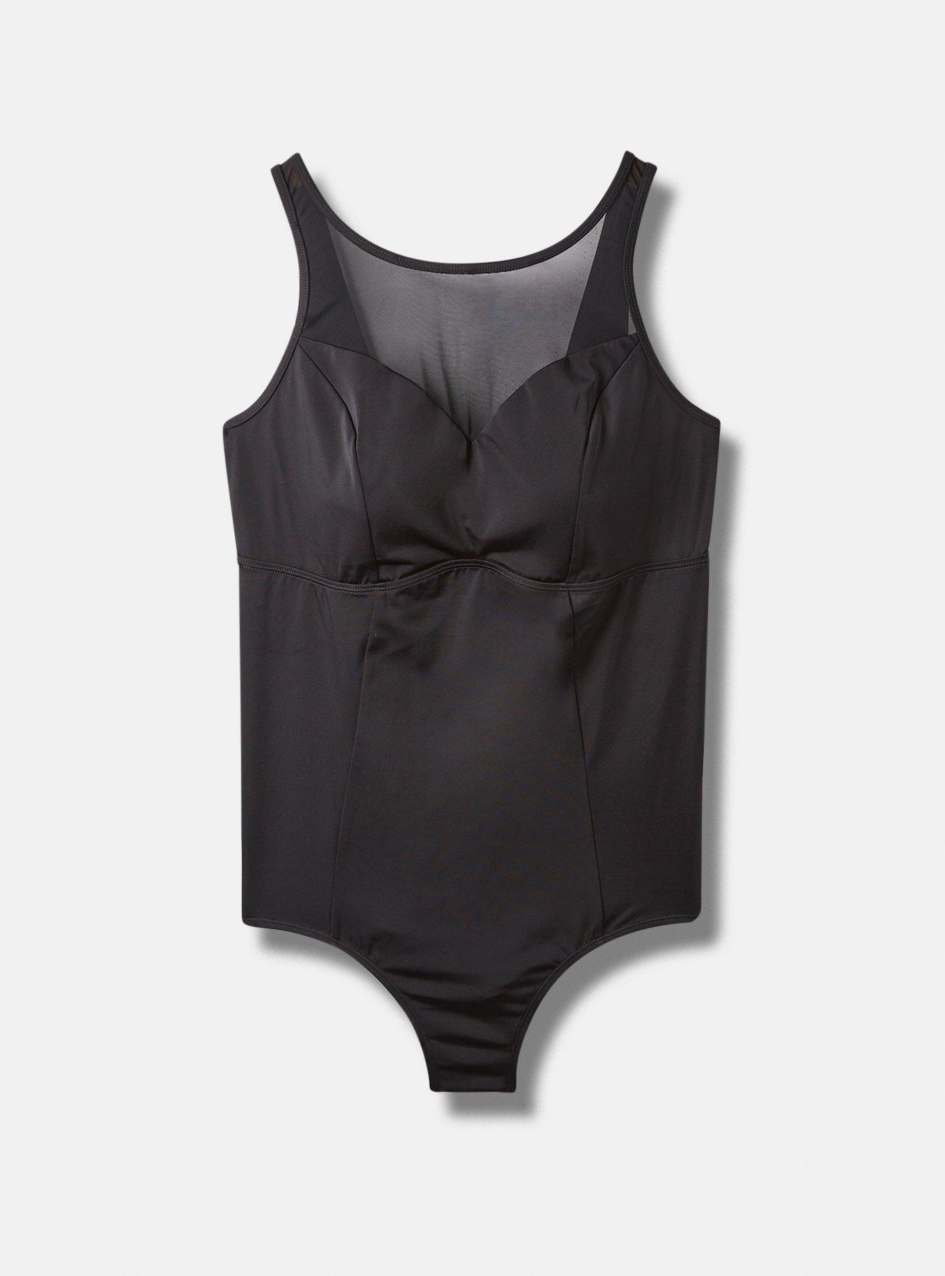 Plus Size Wireless Mesh High Neck One Piece Swimsuit Torrid