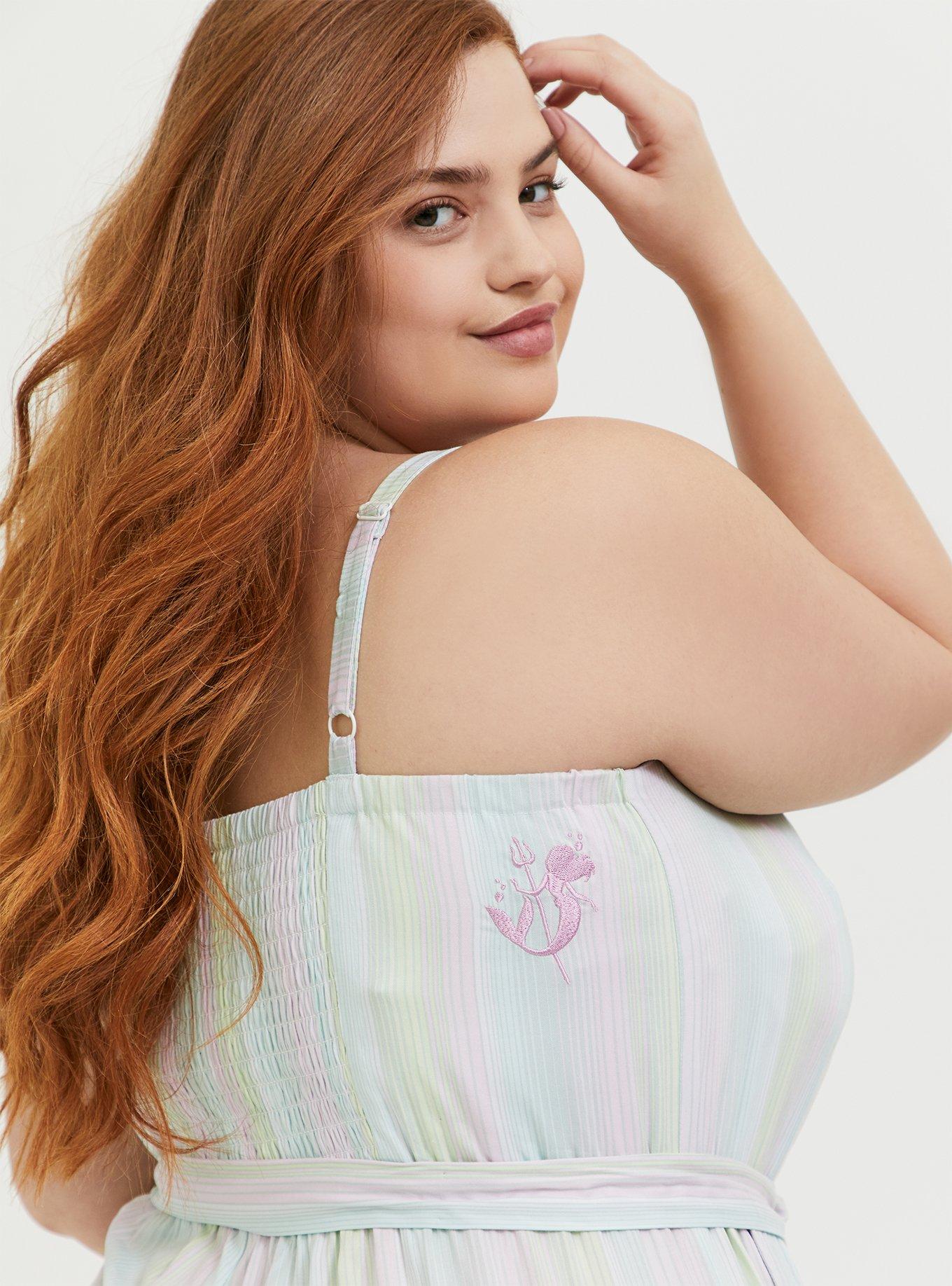 Plus Size Her Universe Disney The Little Mermaid Ariel Challis Multi Stripe Jumpsuit , MULTI STRIPE, alternate