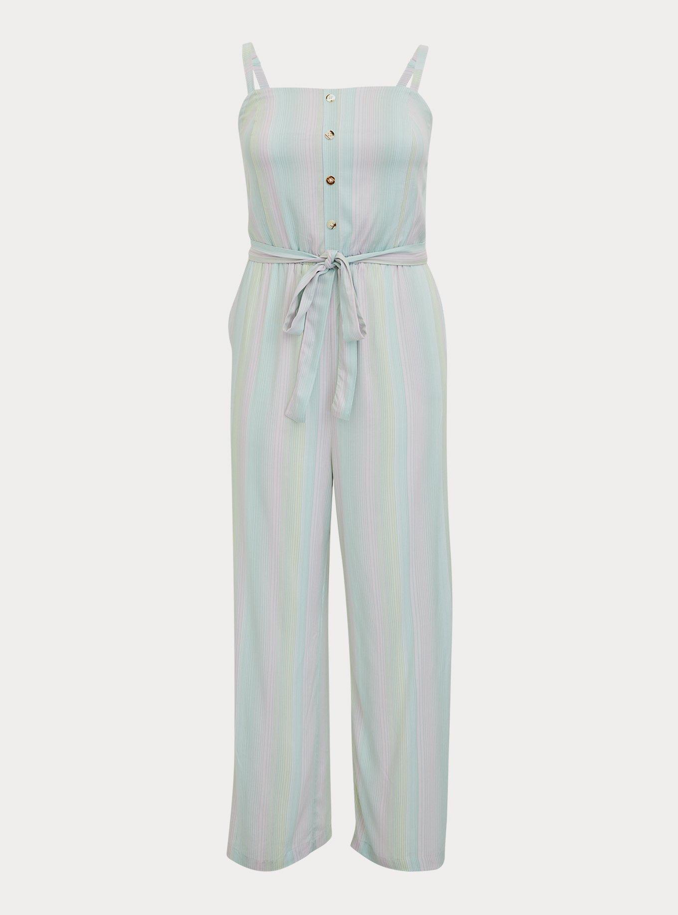 Plus Size Her Universe Disney The Little Mermaid Ariel Challis Multi Stripe Jumpsuit , MULTI STRIPE, hi-res