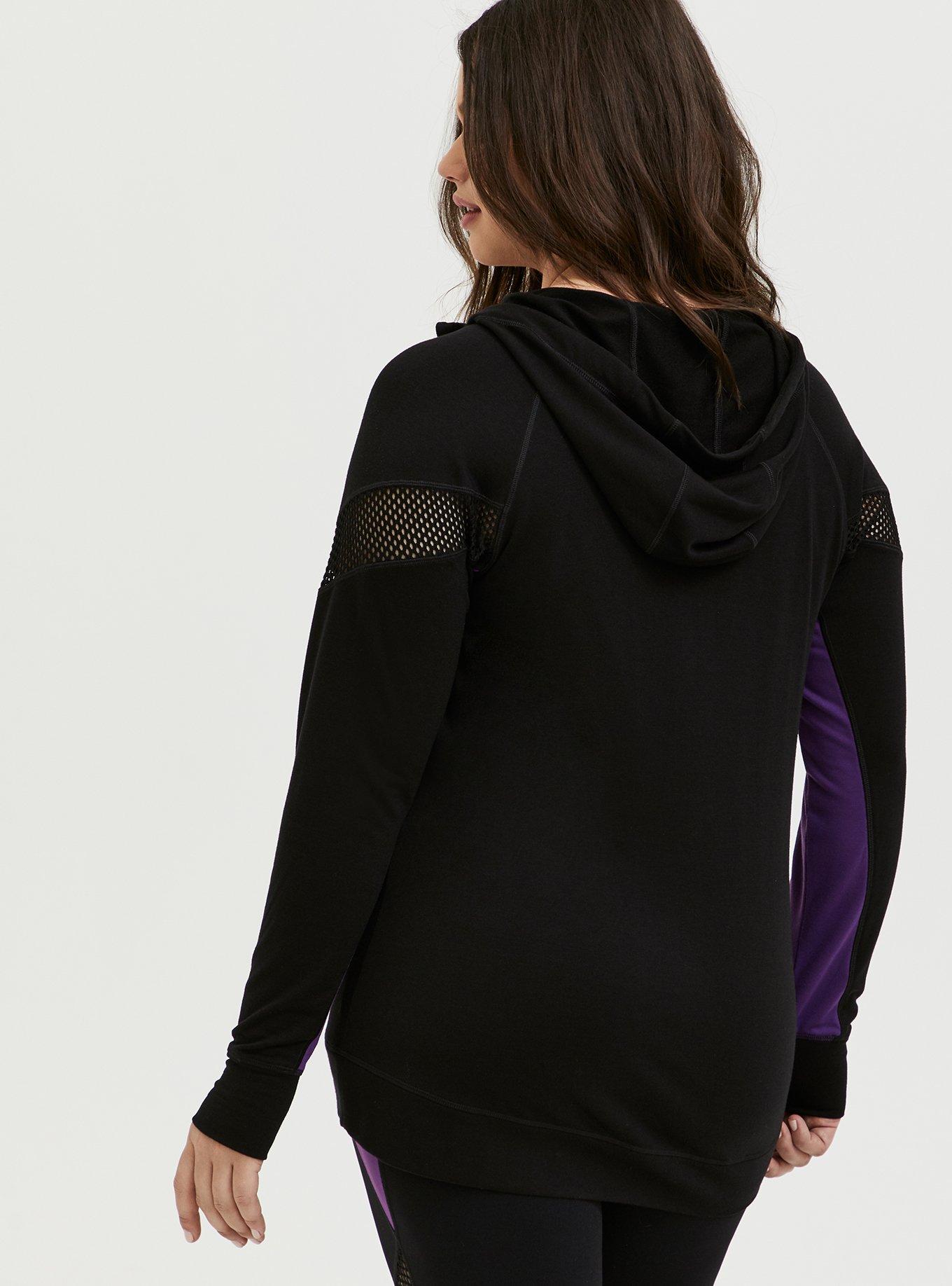 Her Universe Marvel Avengers Black & Purple Active Zip Hoodie , DEEP BLACK, alternate