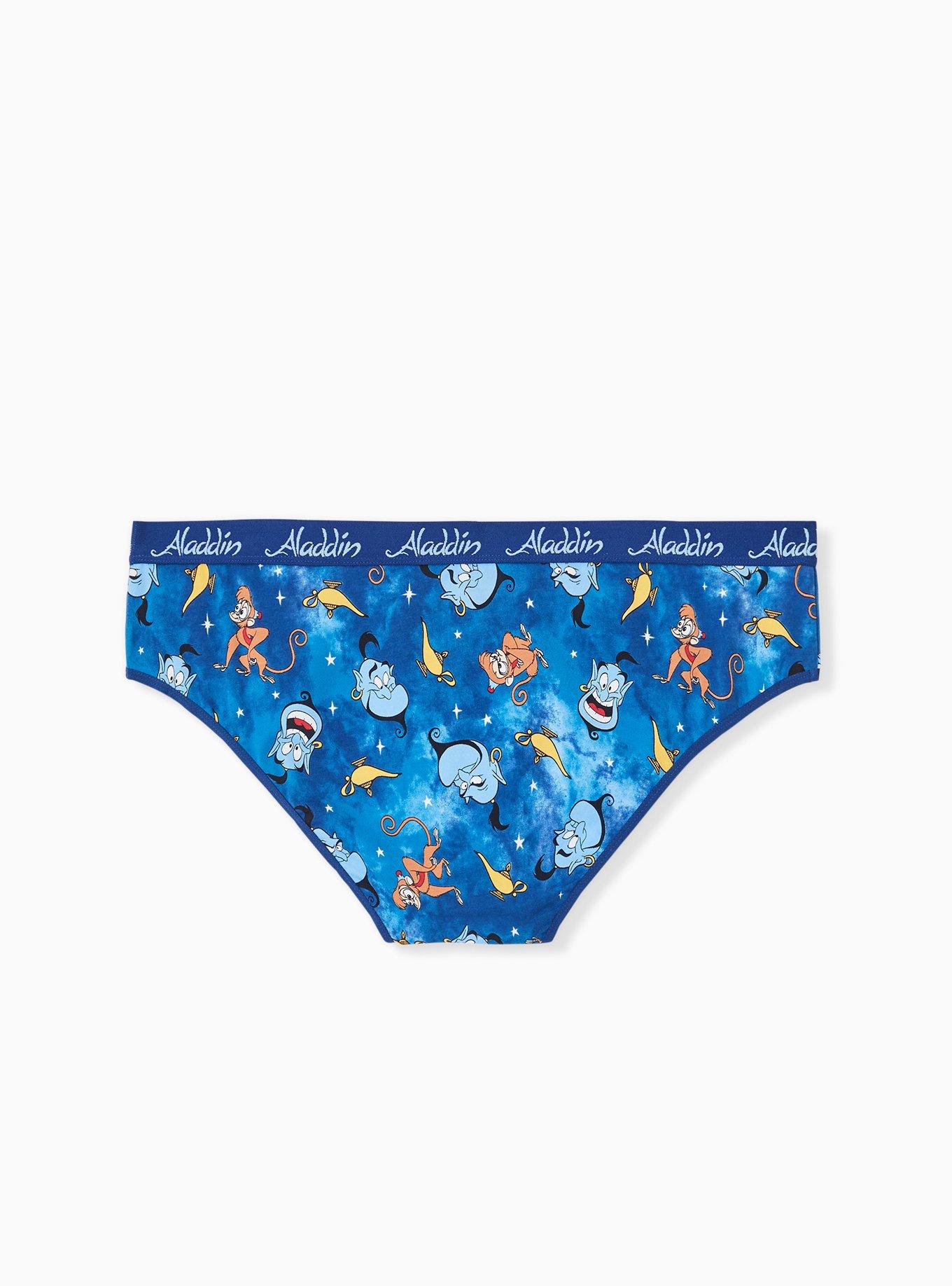 Plus Size Disney Aladdin Genie Blue Cotton Hipster Panty , MULTI, alternate