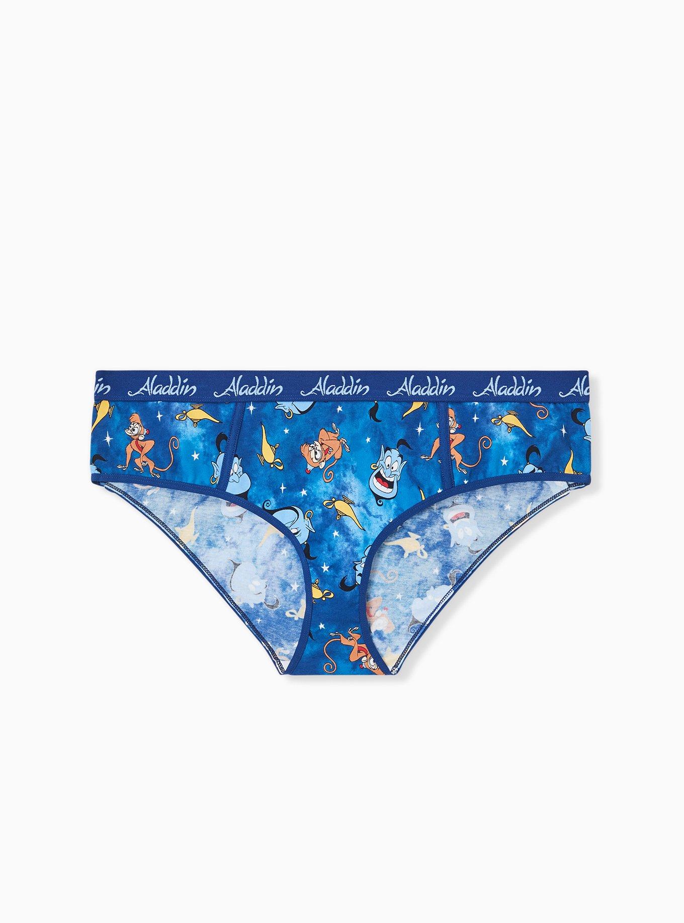 Plus Size Disney Aladdin Genie Blue Cotton Hipster Panty , MULTI, hi-res