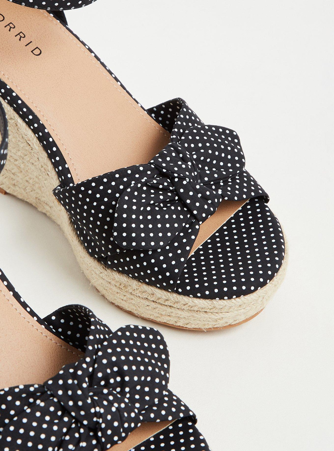 Plus Size Bow Espadrille Platform Wedge (WW), BLACK, alternate
