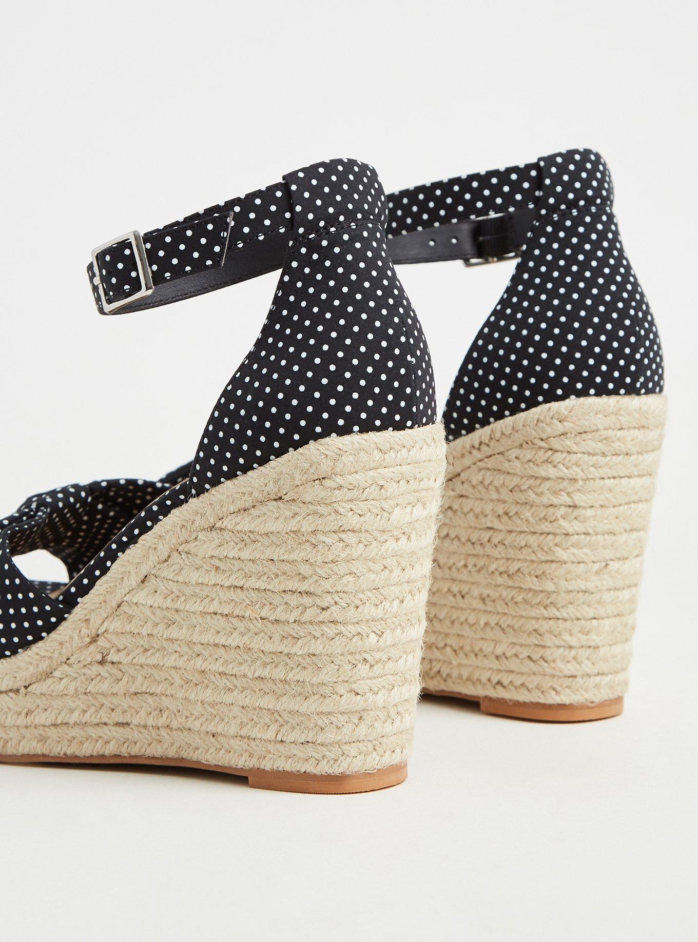 Plus Size Bow Espadrille Platform Wedge (WW), BLACK, alternate