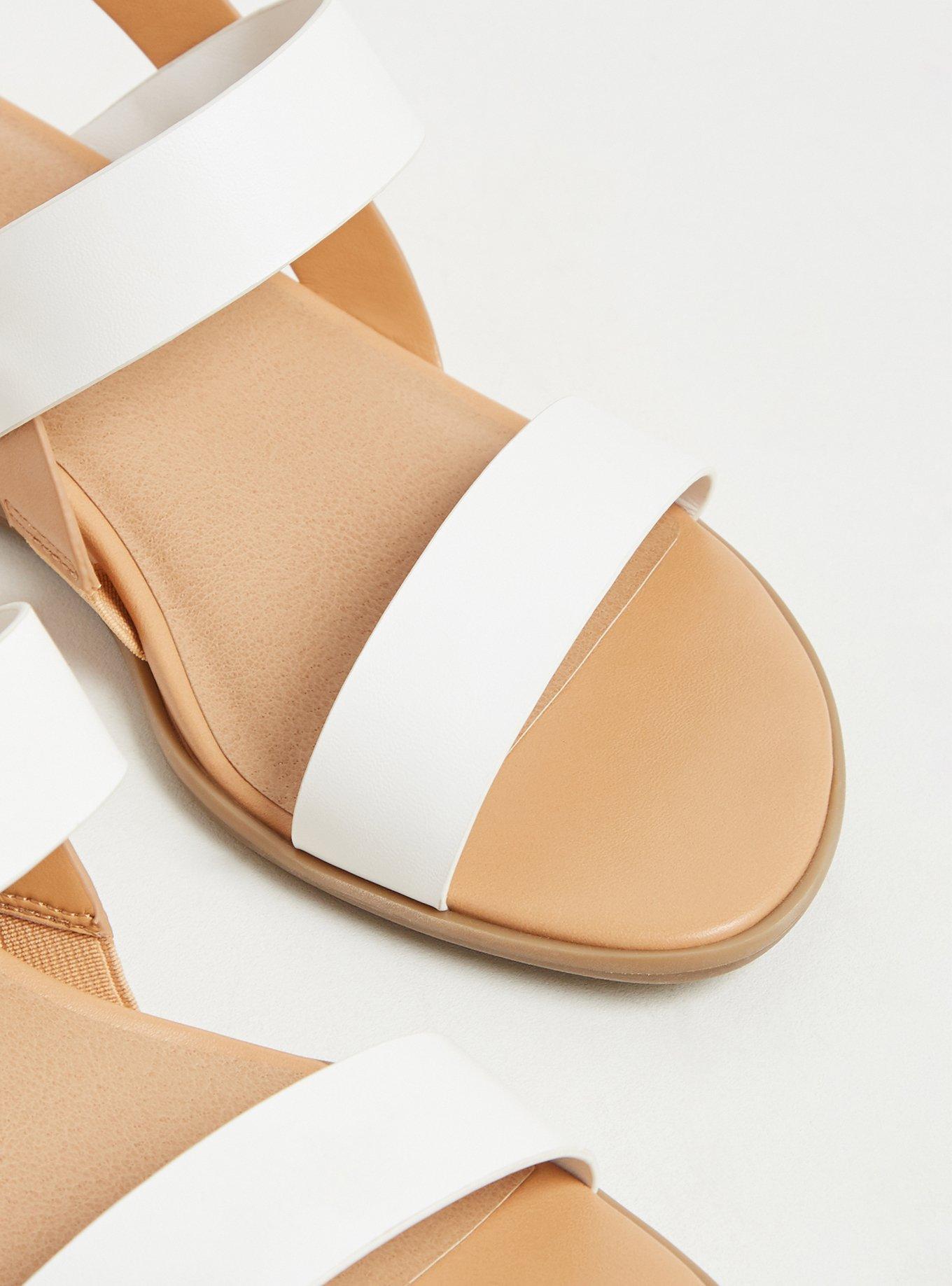 Plus Size White & Tan Faux Leather Slingback Wedge (WW), WHITE, alternate