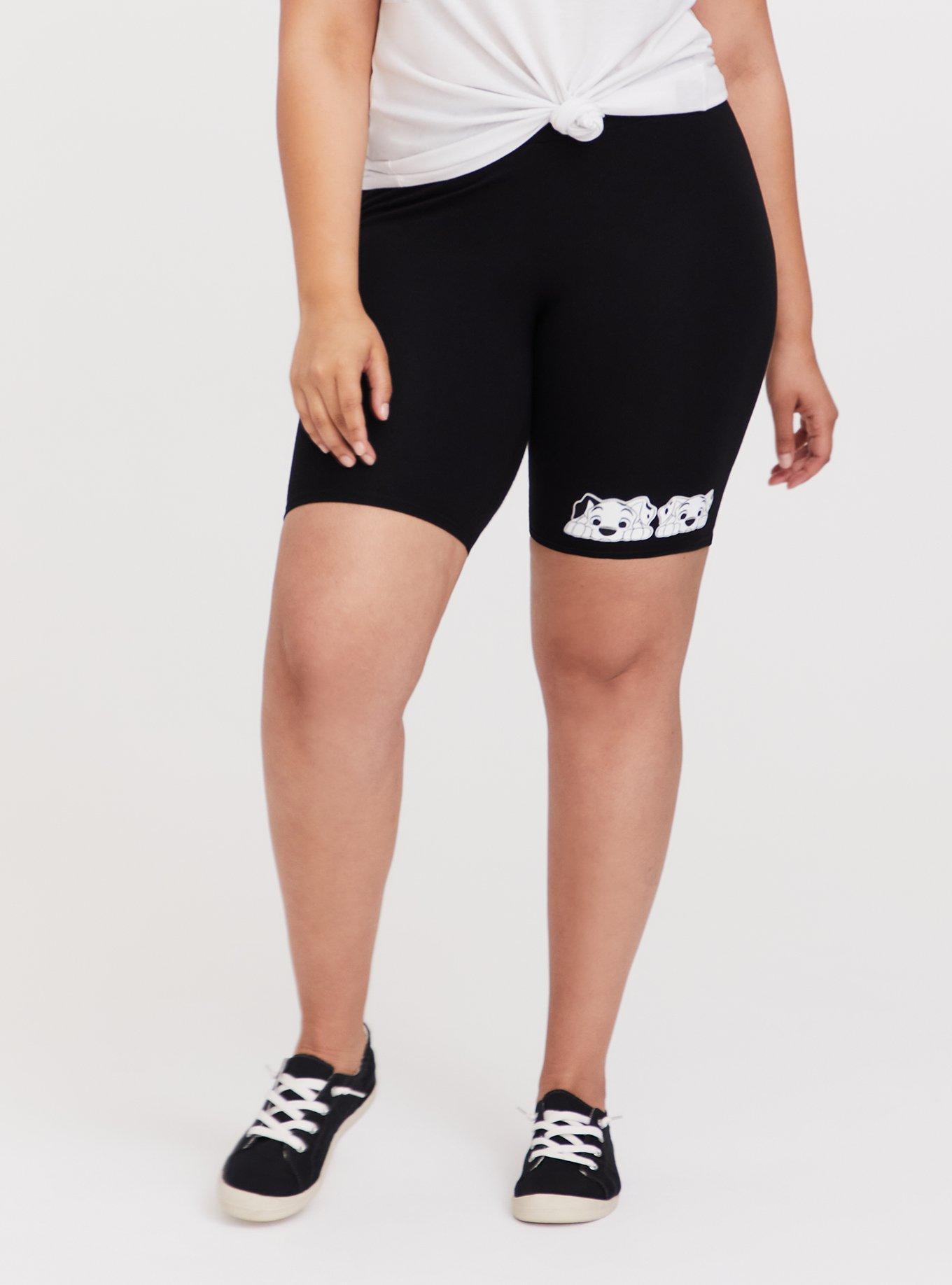 Plus Size Disney 101 Dalmatians Black Bike Shorts, DEEP BLACK, alternate
