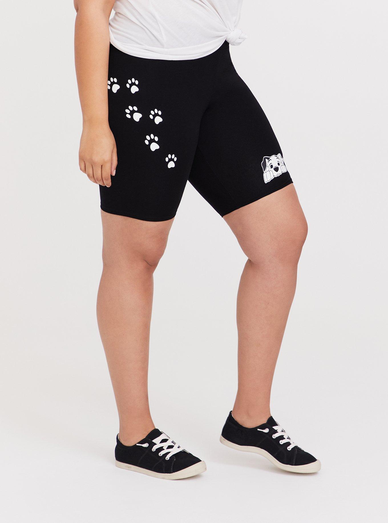 Plus Size Disney 101 Dalmatians Black Bike Shorts, DEEP BLACK, alternate