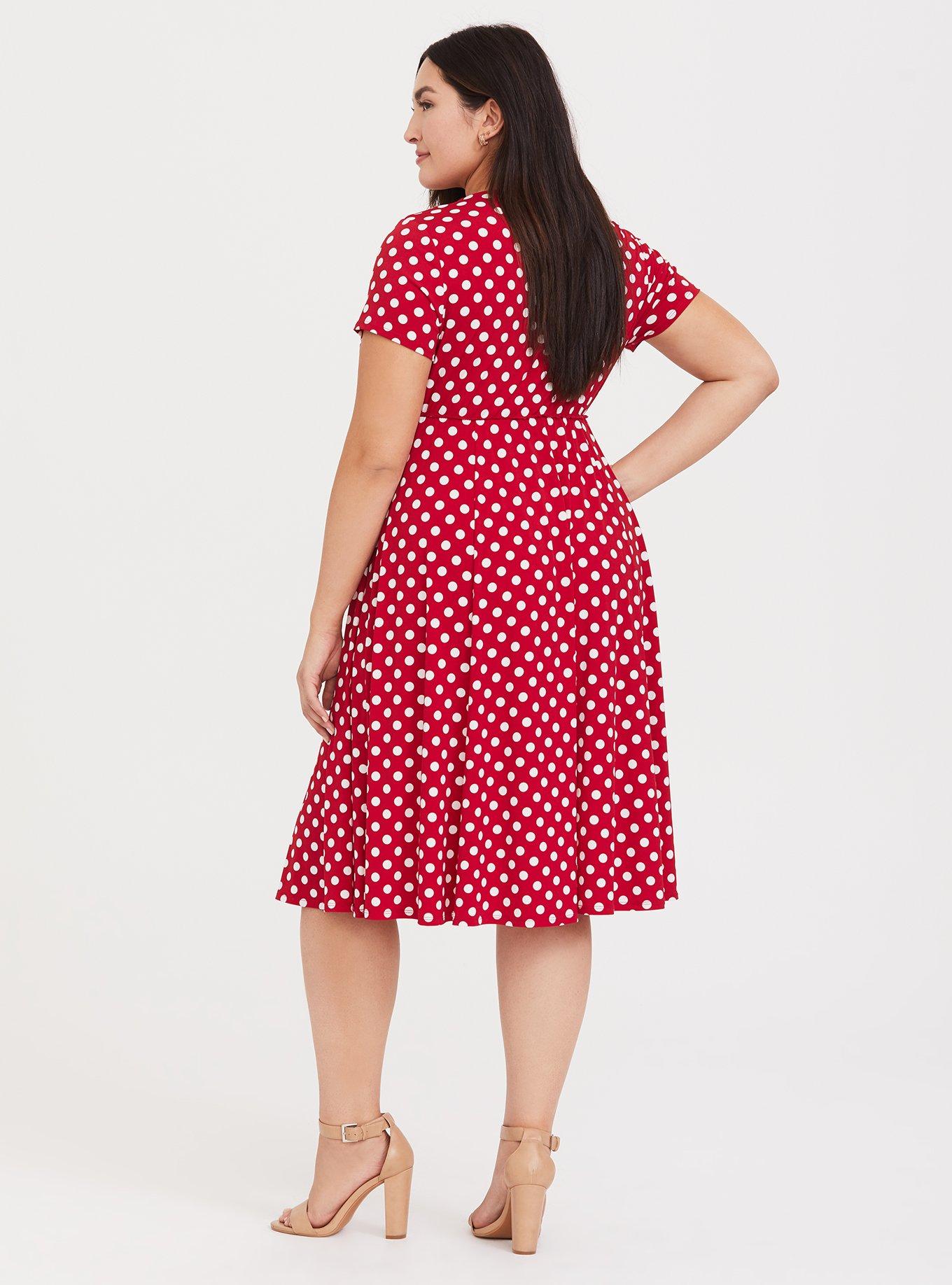 Plus Size Midi Studio Knit Button Front Skater Dress Torrid