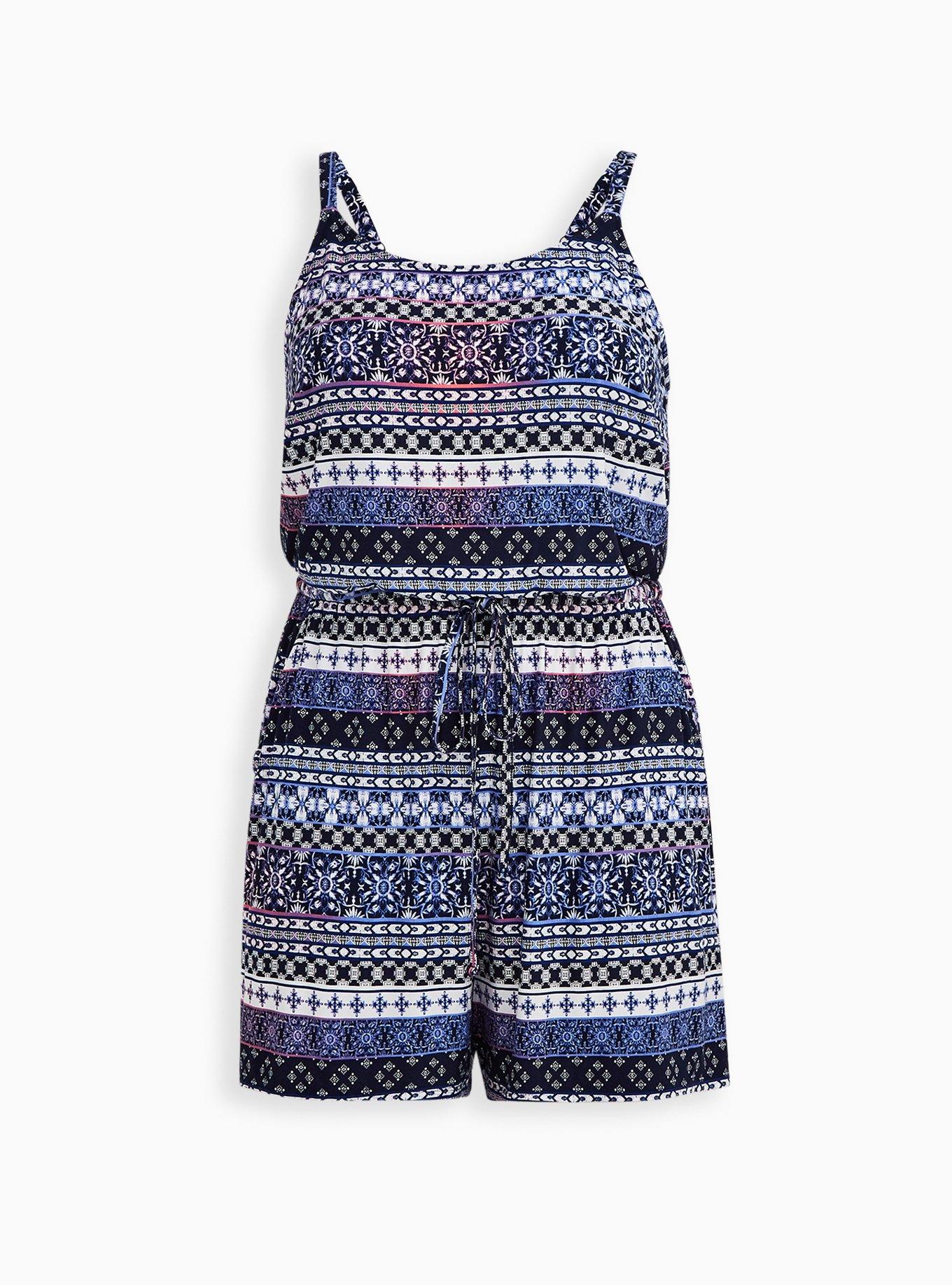 Mini Super Soft Romper, BLUE STRIPE, hi-res